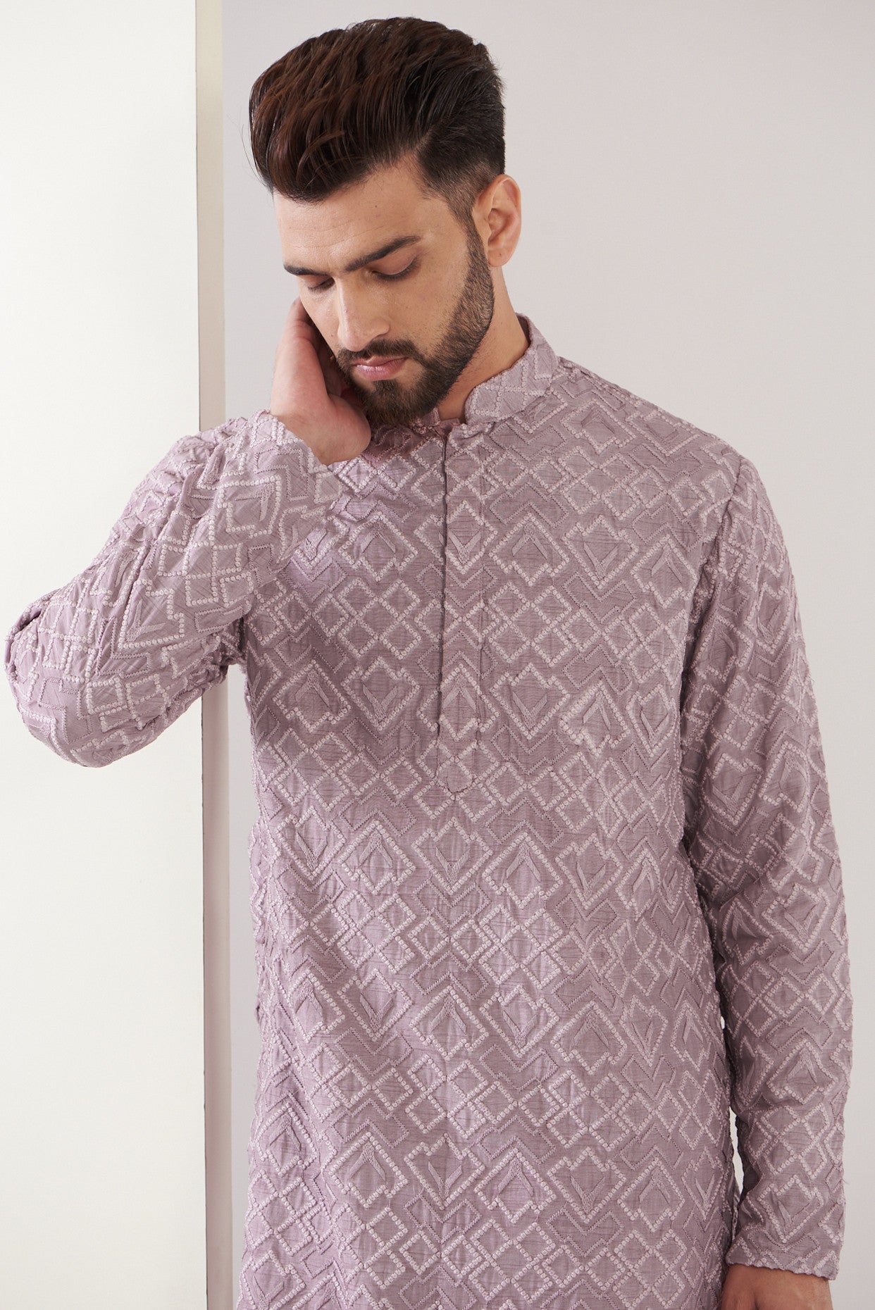 Elegant Lilac Sequenced Kurta for Women - Stylish Ethnic Embroidered Tunic Top for Festivals, Weddings & Special Occasions