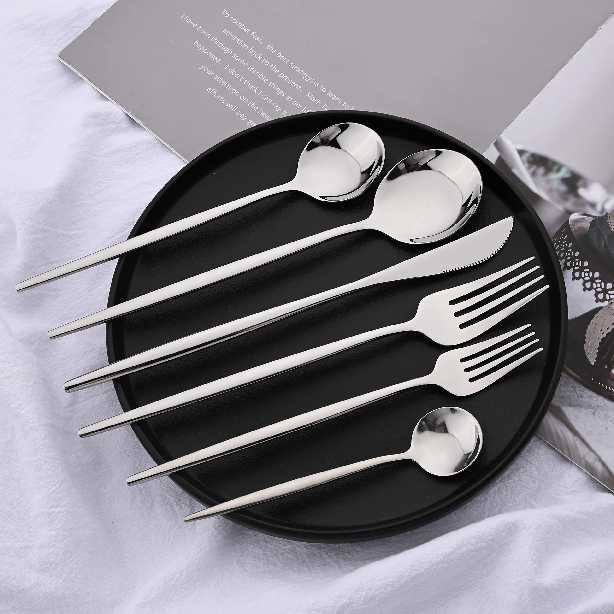 10-Piece Stainless Steel Salad Fork Set - 7.48 Inch Appetizer & Dessert Forks, Durable Silver Flatware for Parties, Picnics & Fine Dining