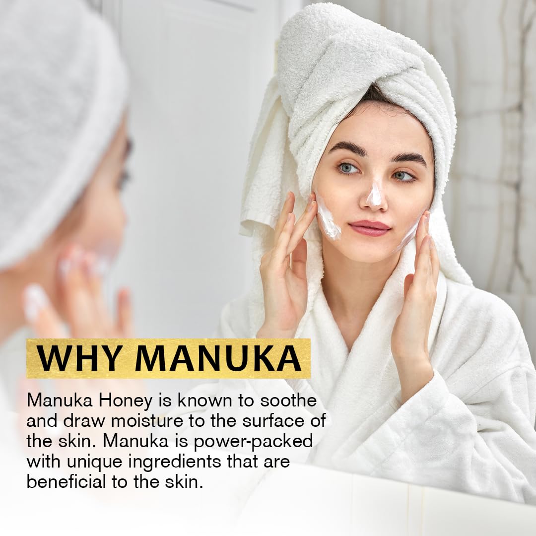 Deluvia Manuka Honey Cream - Hydrating & Soothing Moisturizer for Face & Body | Sensitive Skin Care for Eczema, Psoriasis & Dermatitis | 4 oz | Perfect for Daily Skincare & Dry Skin Relief