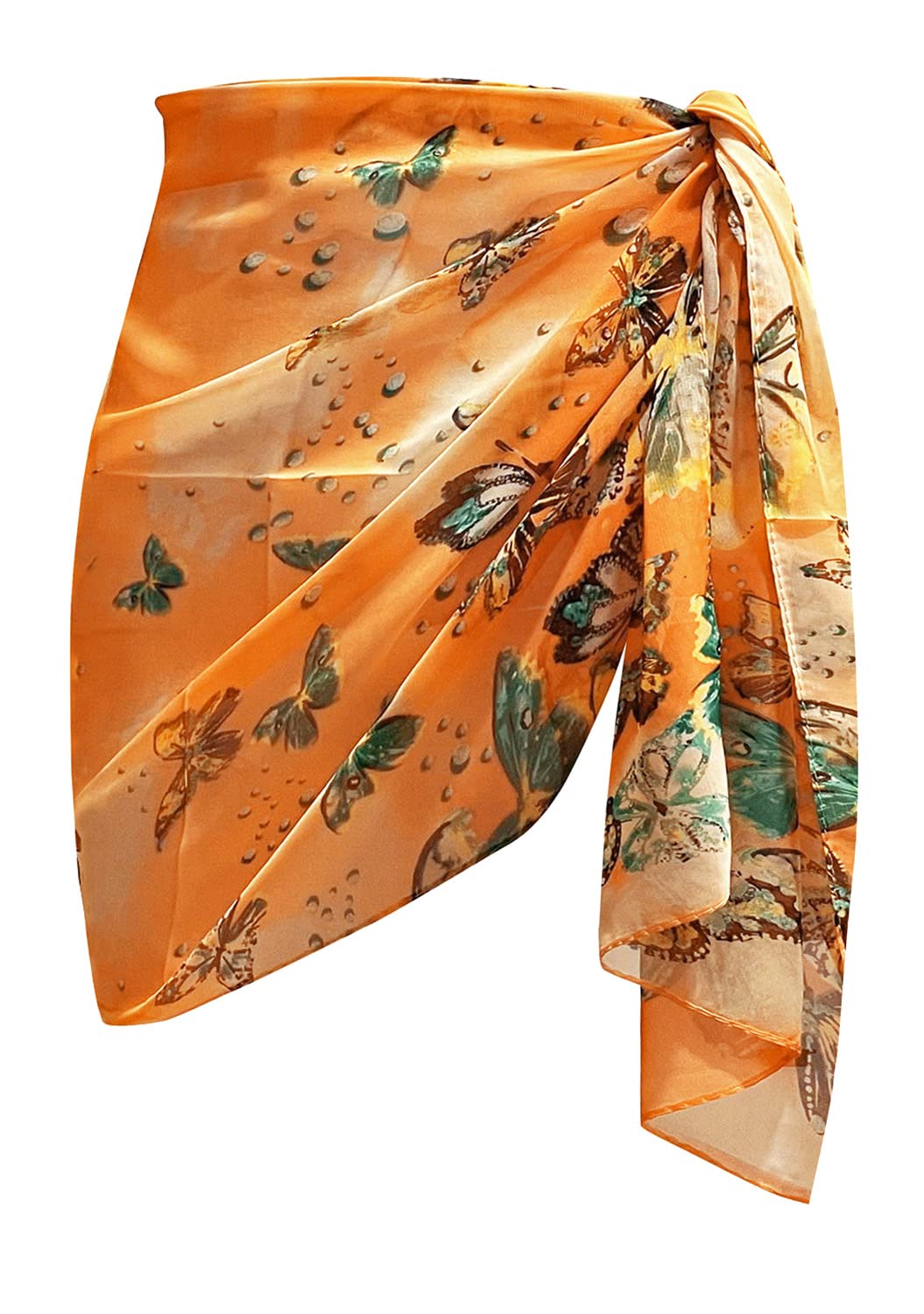 Women's Short Chiffon Beach Cover Up Skirt - Lightweight Swimsuit Sarong Wrap for Pool, Vacation & Summer Outfits