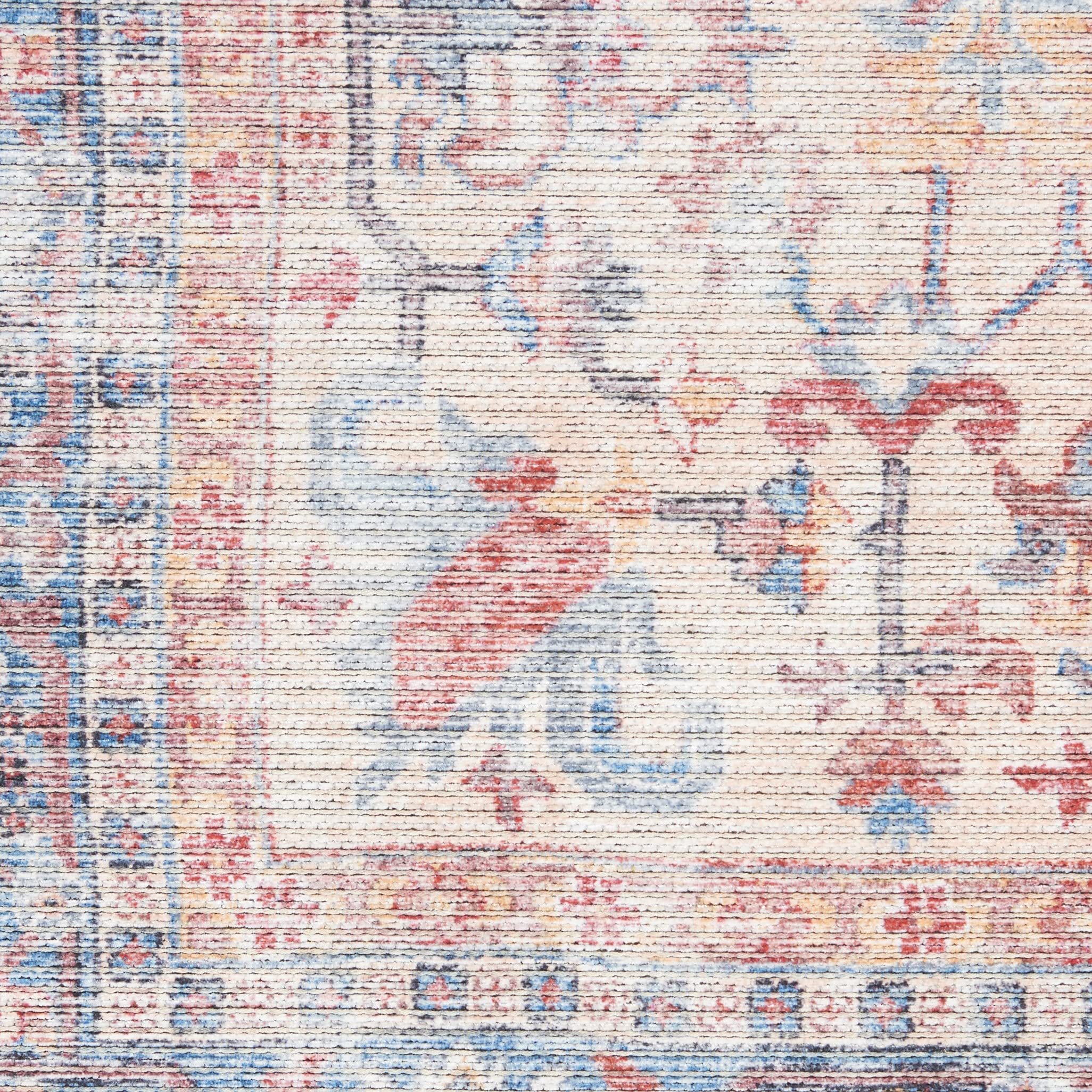 Nicole Curtis Bohemian Blue Area Rug 8x10 ft - Machine Washable, Non-Shedding, Easy to Clean - Perfect for Living Room, Bedroom, Dining Room & Kitchen Decor