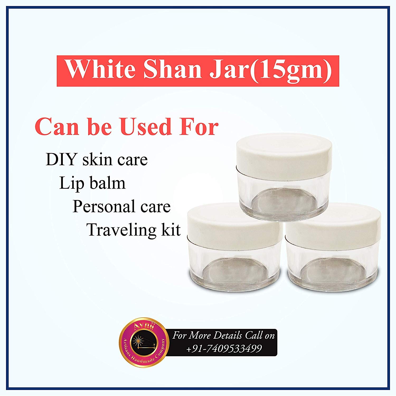 Zenvista 8g Empty Acrylic Cosmetic Jars with White Lids - Transparent Small Containers for Lip Balm, Creams & DIY Beauty Products (Pack of 10) - Perfect for Travel, Home Use & Professional Salons
