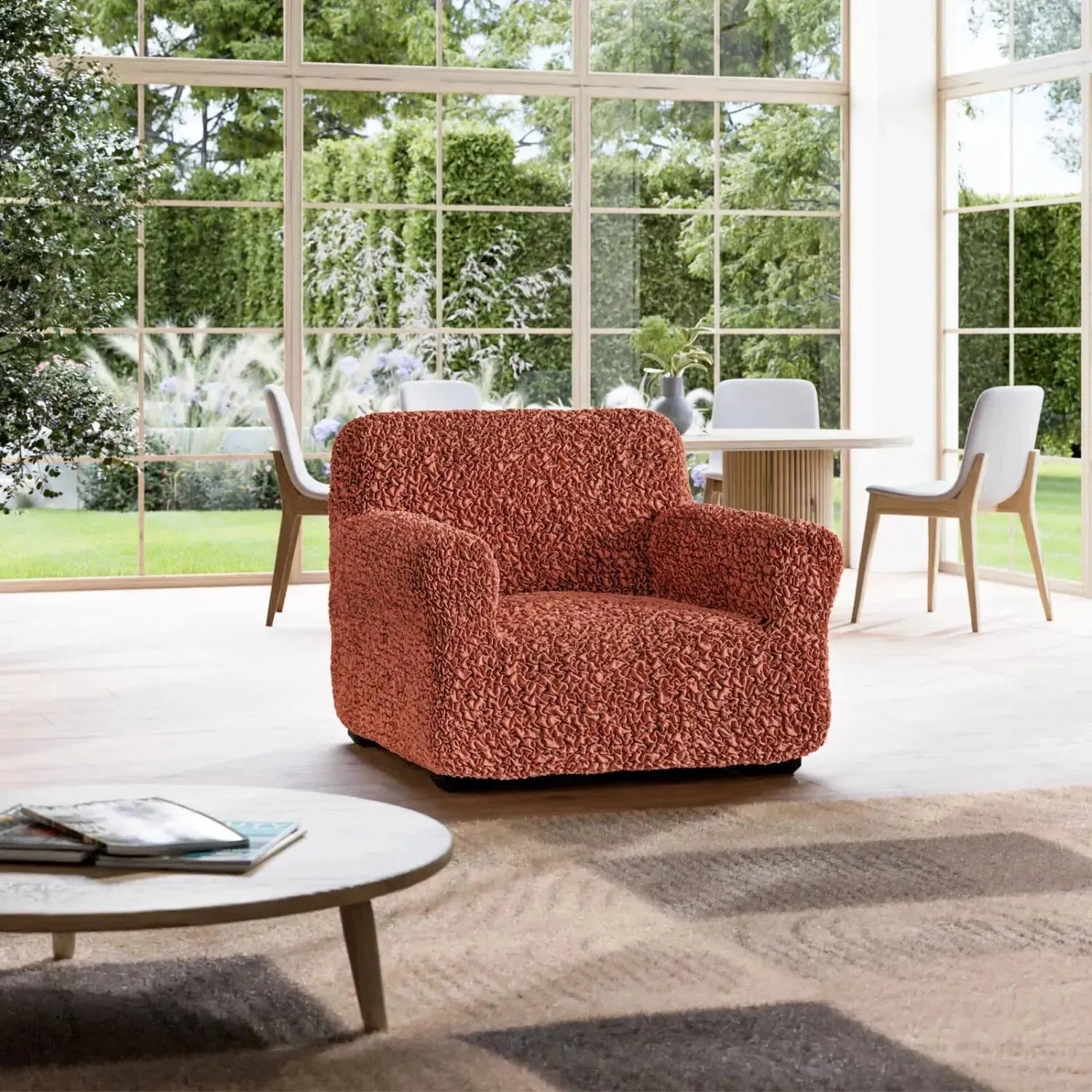 Fuco Cotton Armchair Slipcover - Soft, Washable Furniture Protector for Living Room, Bedroom & Office Use
