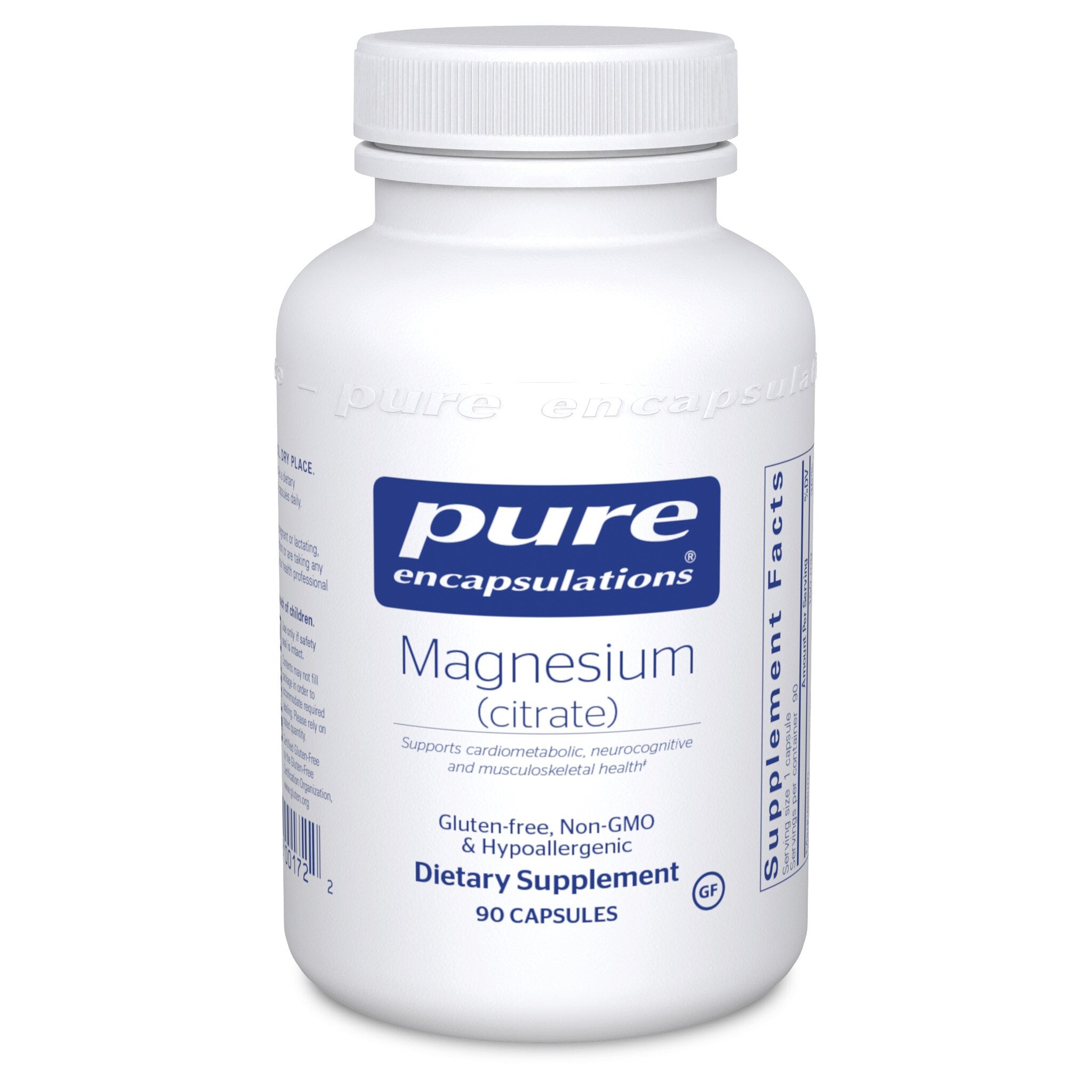 Pure Encapsulations Magnesium Citrate Supplement - 120 Capsules for Muscle Relaxation, Sleep Support & Heart Health | Vegan, Non-GMO | Ideal for Athletes & Stress Relief