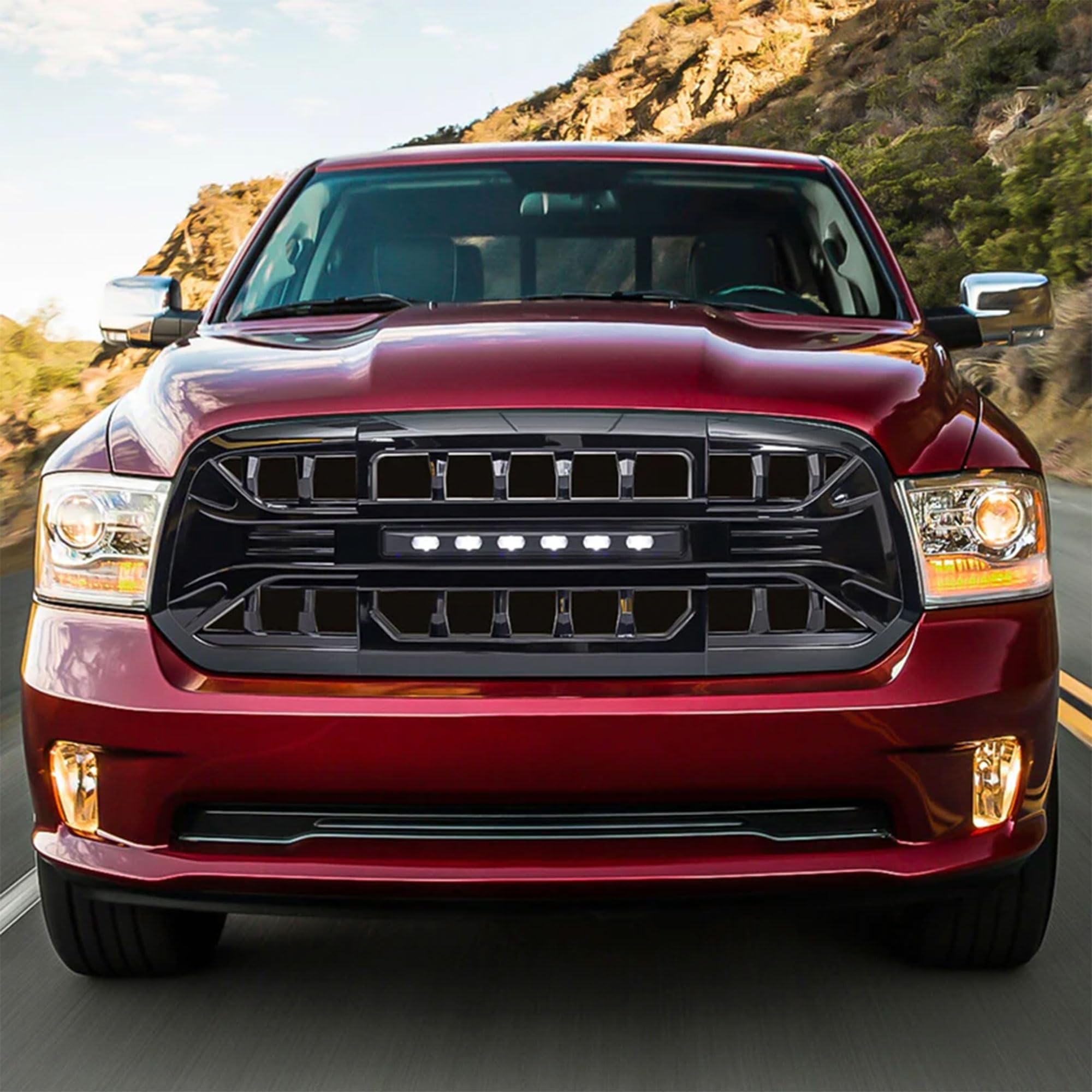 2013-2023 Dodge Ram 1500 & Ram 1500 Classic Off-Road LED Grille - Glossy Black Armor Grille for Enhanced Protection & Style | Perfect for Truck Enthusiasts & Off-Road Adventures