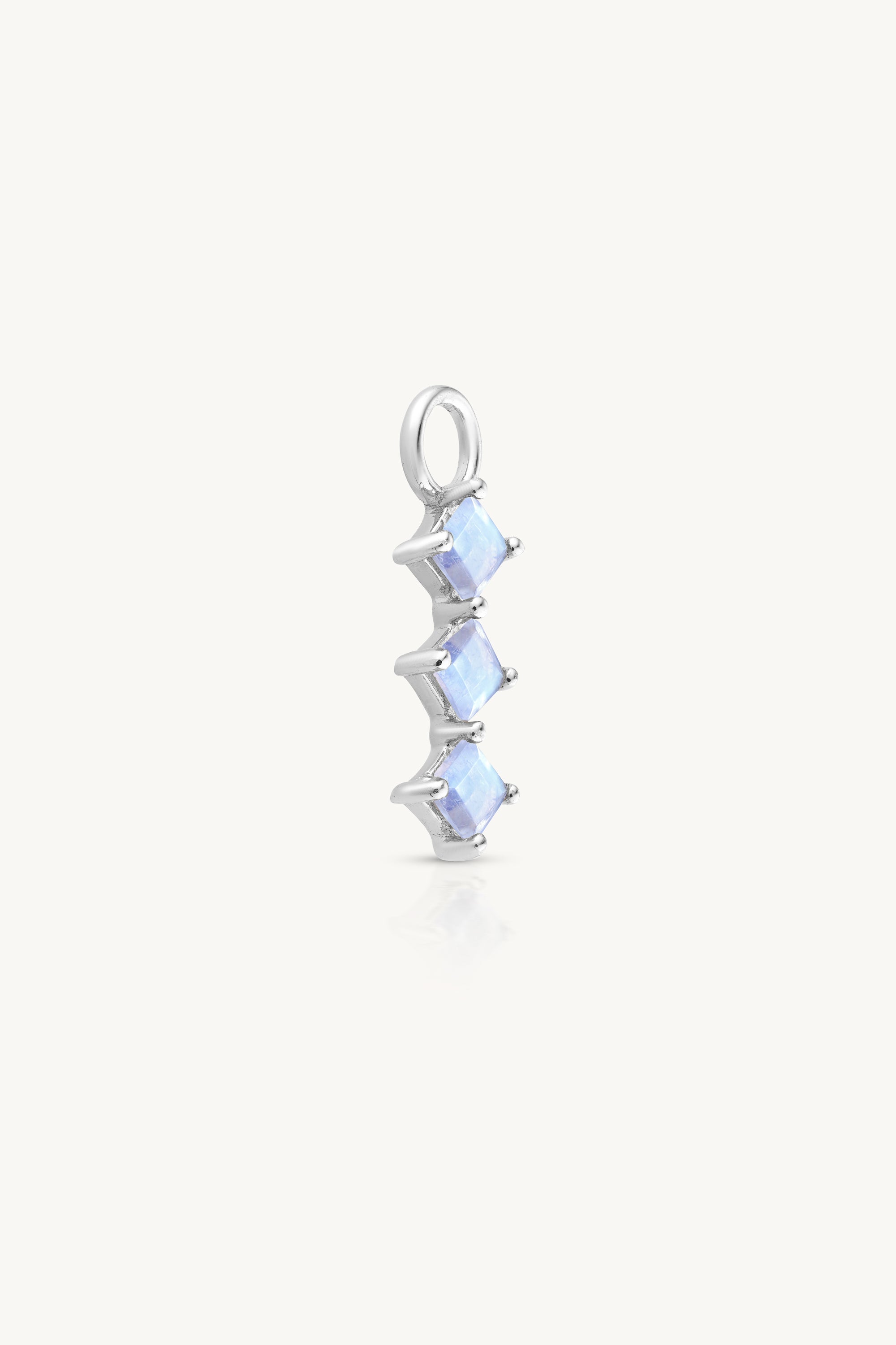Trio Moonstone Silver Charm Bracelet - Elegant Sterling Silver Jewelry with Genuine Moonstone for Women - Perfect for Boho Style, Everyday Wear & Special Occasions