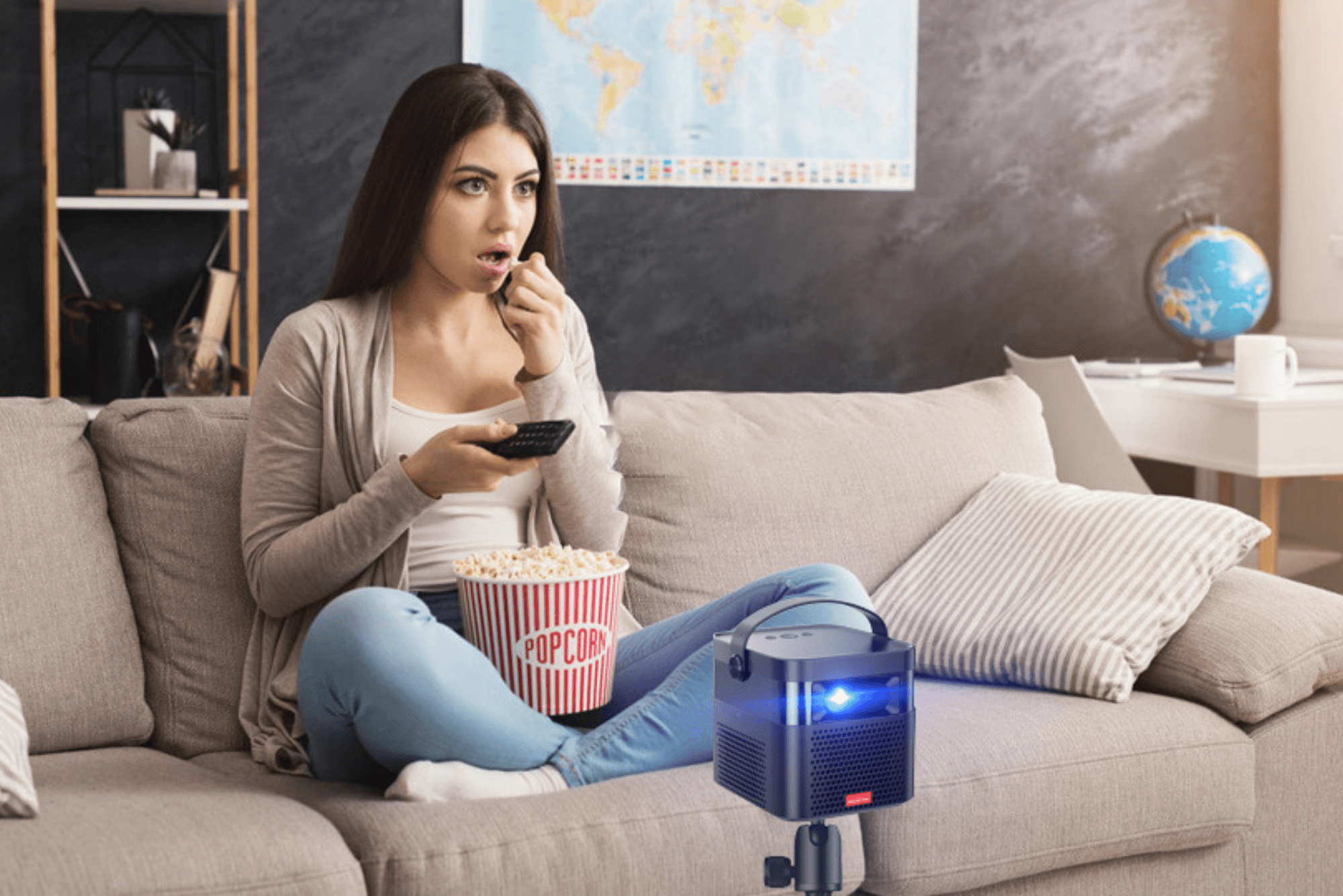 Smart 3D Portable Projector TL 70 - Full HD 1080P, WiFi & Bluetooth, Home Theater Movie Projector for Indoor/Outdoor Movies, Gaming, and Presentations