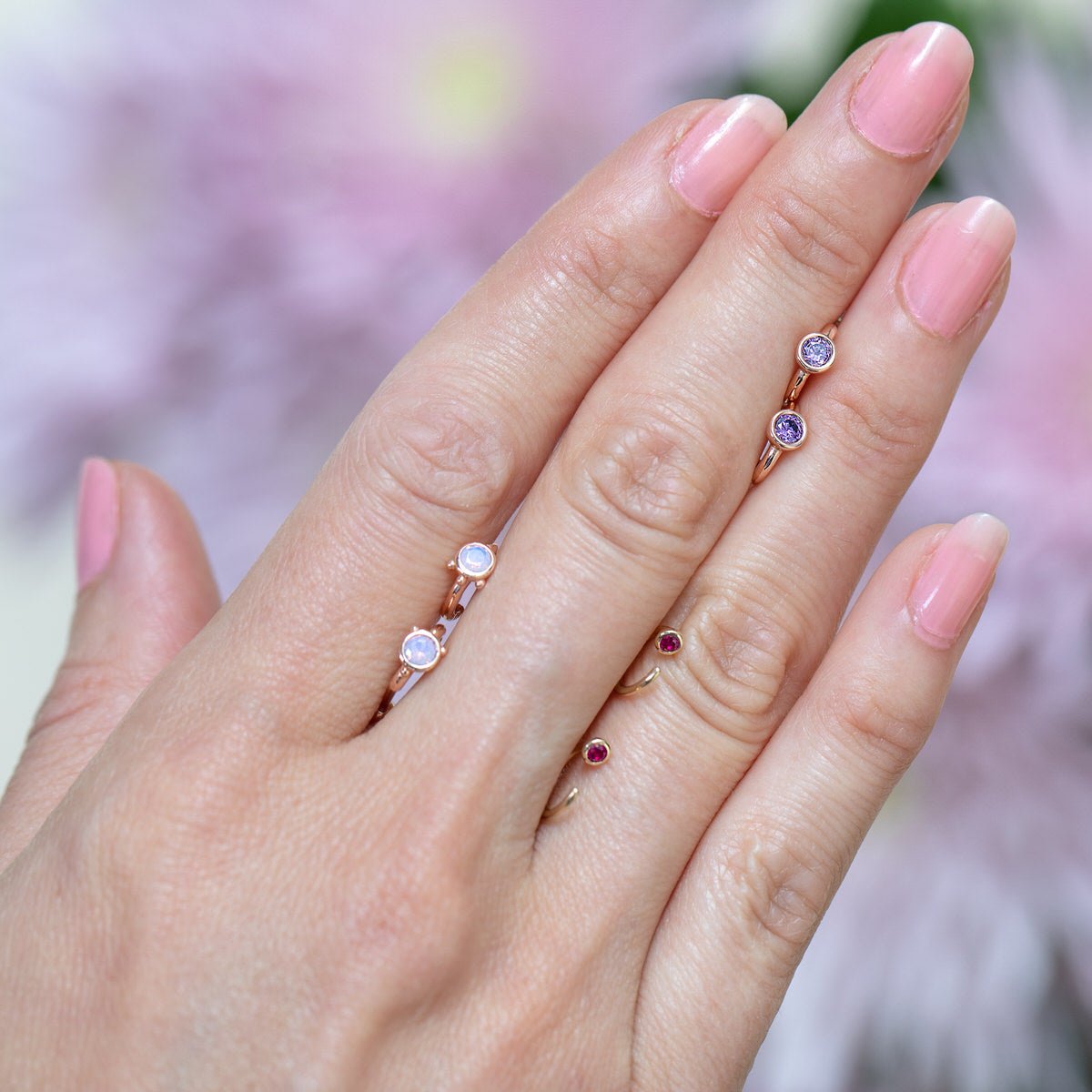 14k Rose Gold Pink Opal Huggie Earrings | Dainty Hoop Earrings for Women | Perfect for Everyday Wear, Date Nights & Gifts