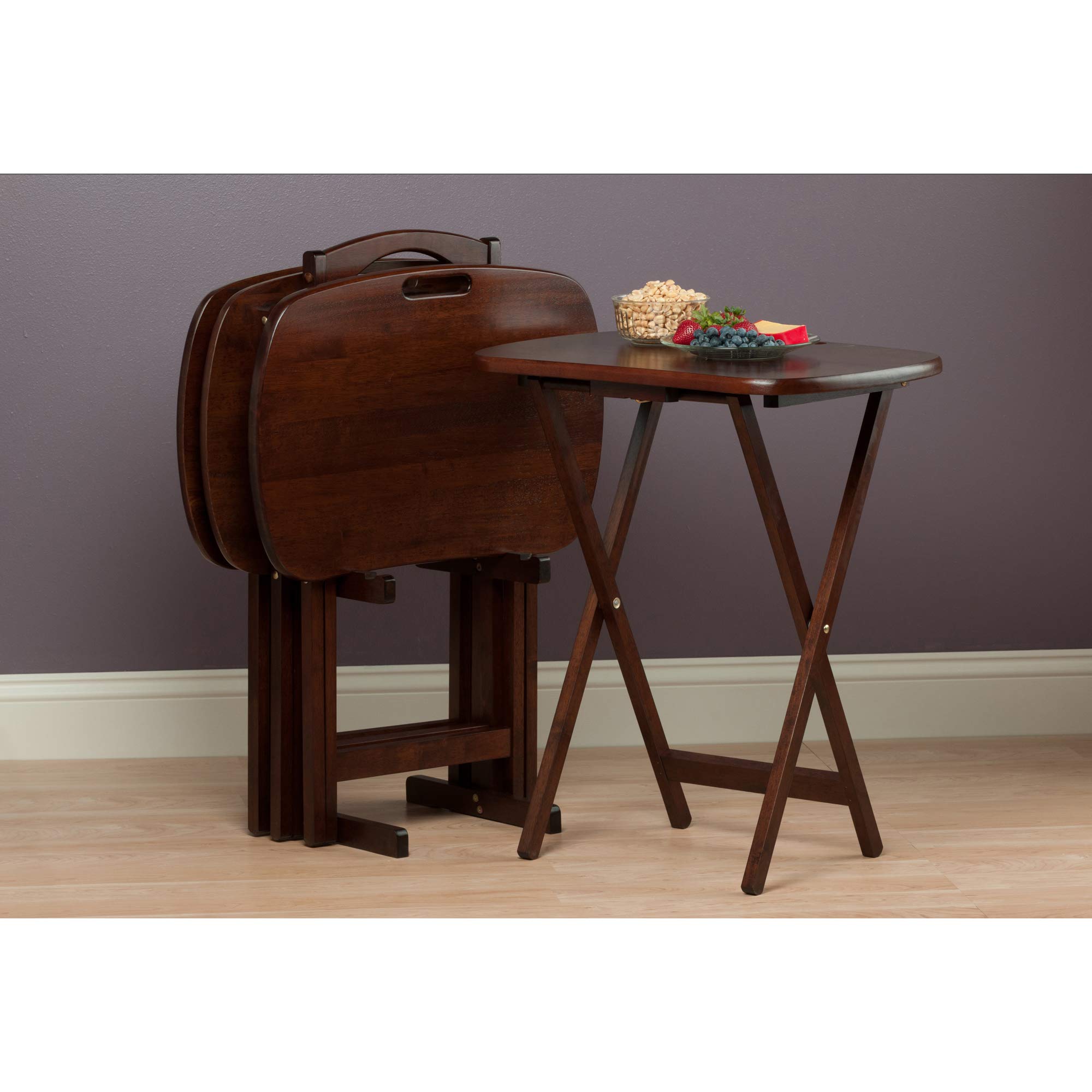 Winsome Lucca Walnut Brown Snack Table - 22.83