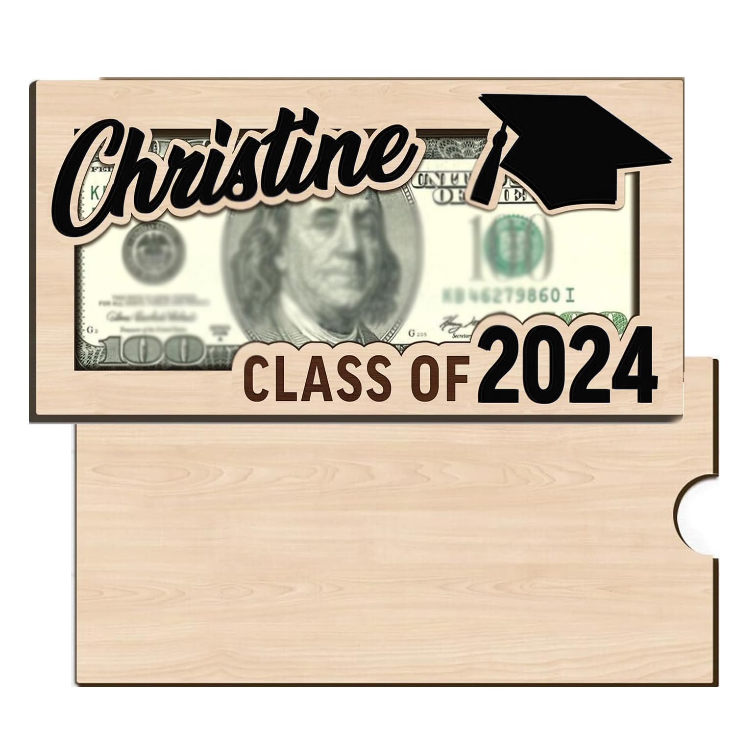 2024 Graduation Money Cake Holder - Unique Graduation Gift for High School & College Grads - Black Money Cake Box for Cash Gifts - Perfect for Graduation Parties & Celebrations