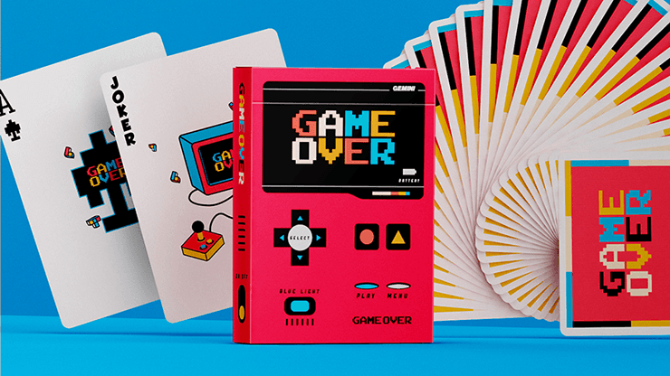 Game Over Playing Cards - Premium Red Deck for Poker, Magic Tricks & Card Games | Perfect for Parties, Travel & Family Game Nights