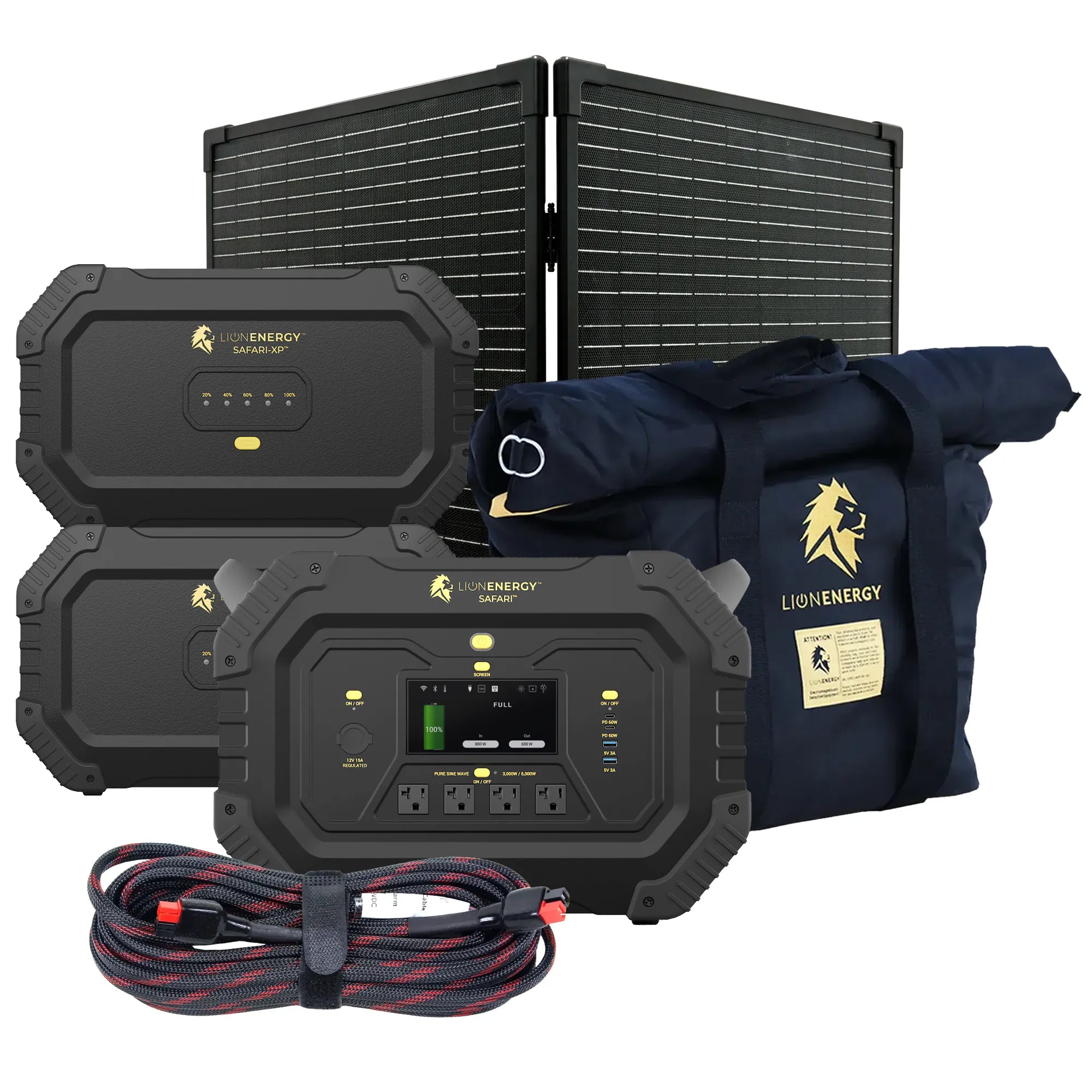 Safari+2 XPs Portable Power Station Bundle - 3000W 6988Wh LiFePO4 Battery for Camping, RV, Emergency Backup & Off-Grid Power Supply
