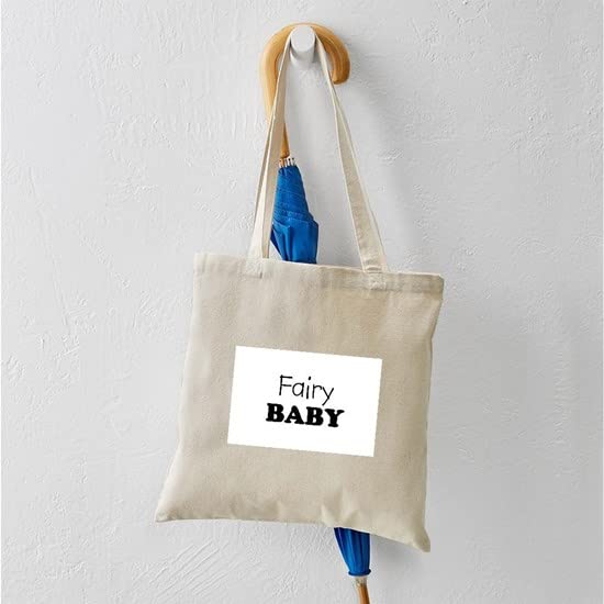 Fairy Baby Tote Bag - Natural Canvas Reusable Shopping Bag for Women | Eco-Friendly Grocery Tote | Perfect for Beach, Market & Daily Use