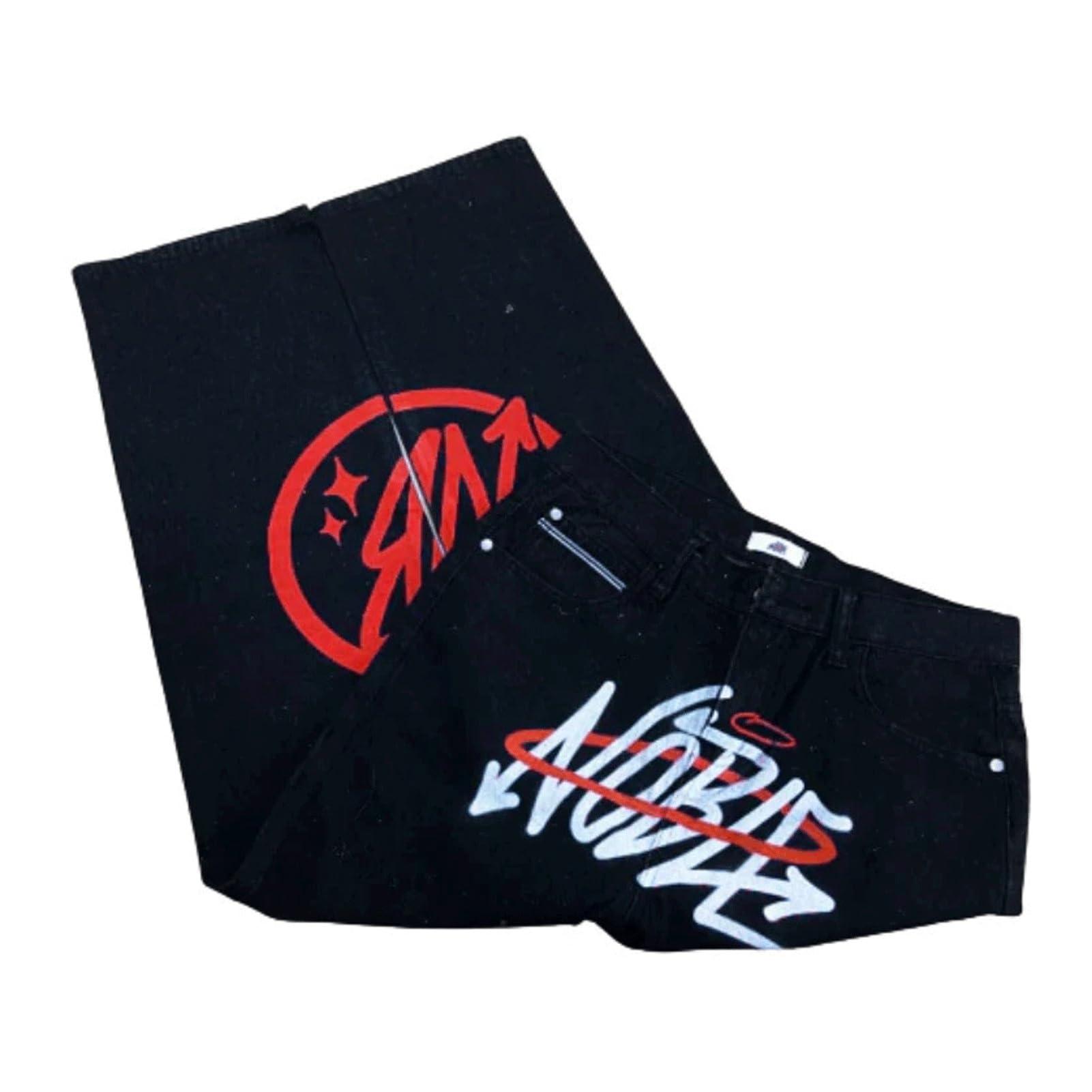**Awoyep Baggy Jeans for Men - Printed Hip Hop Straight Leg Denim Pants | Streetwear, Skateboard & Casual Wear | Trendy Loose Fit Jeans for Teenage Boys**