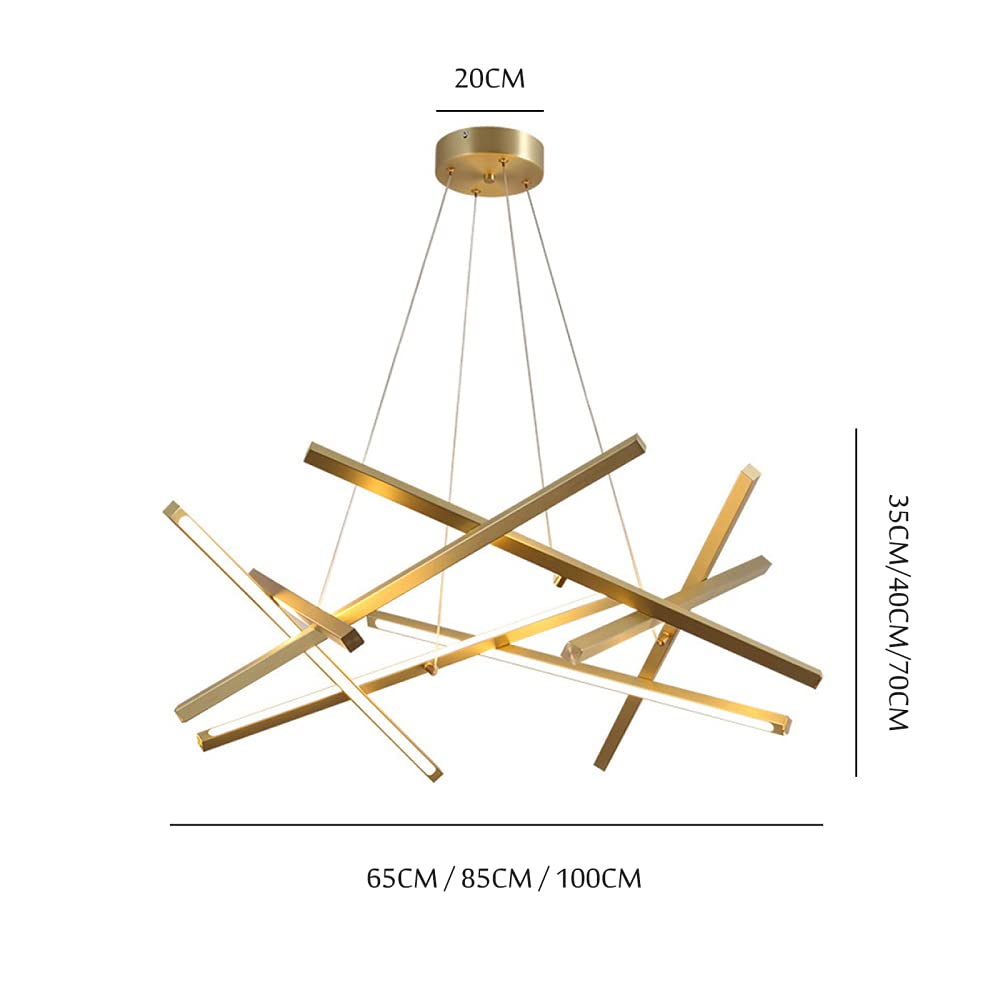 8-Light LED Pendant Light Sputnik Chandelier - Modern Nordic Linear Adjustable Hanging Lamp - 65W 65CM Black & Neutral Light - Perfect for Living Room, Bedroom, Coffee Bar, Dining Area and Office Lighting