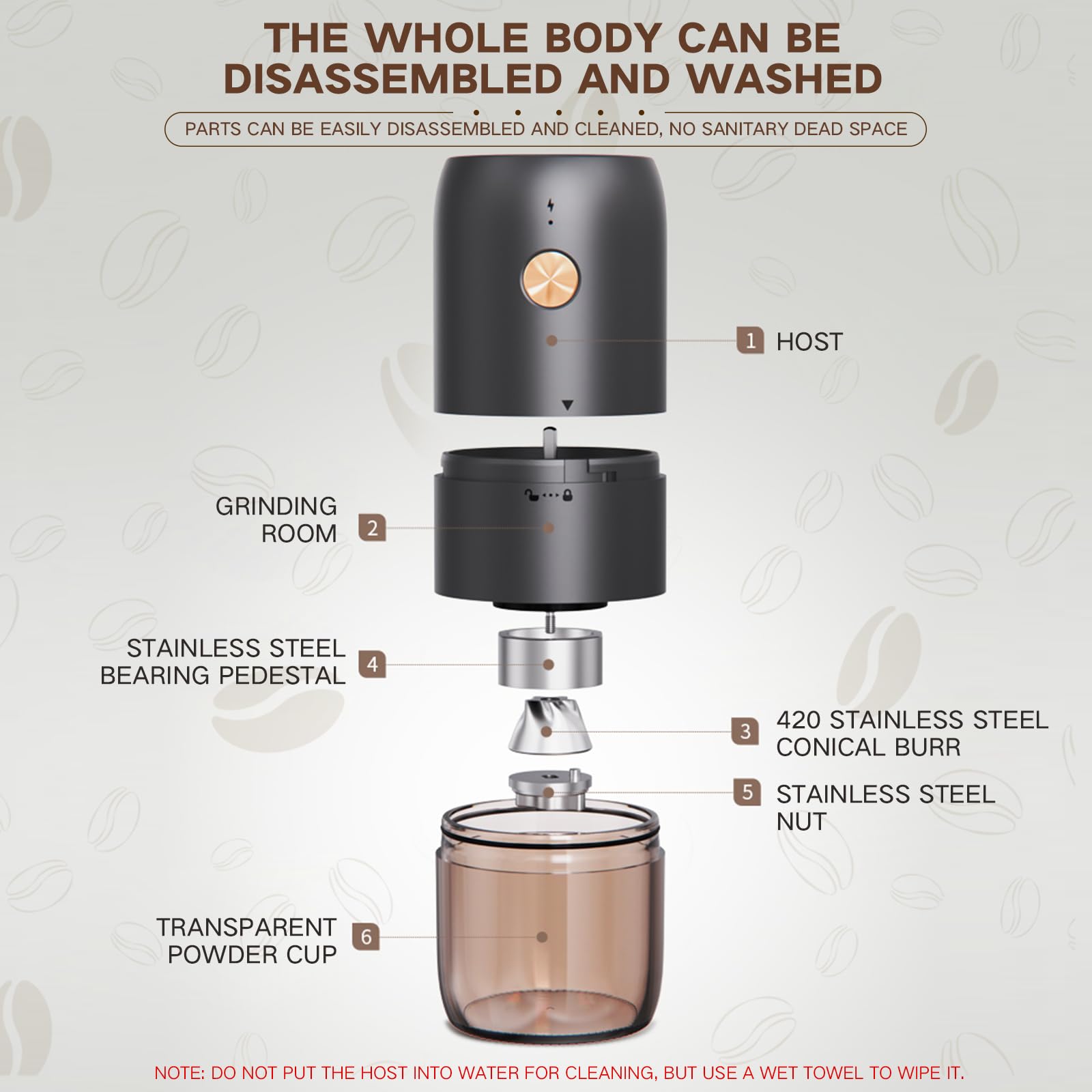 Premium Electric Coffee Grinder - Adjustable Stainless Steel Conical Burr Mill for Espresso, French Press & Cold Brew | Fast & Quiet Operation for Home, Office, Travel & Camping | Perfect Coffee Bean Grinder for Fresh Grounds Every Morning