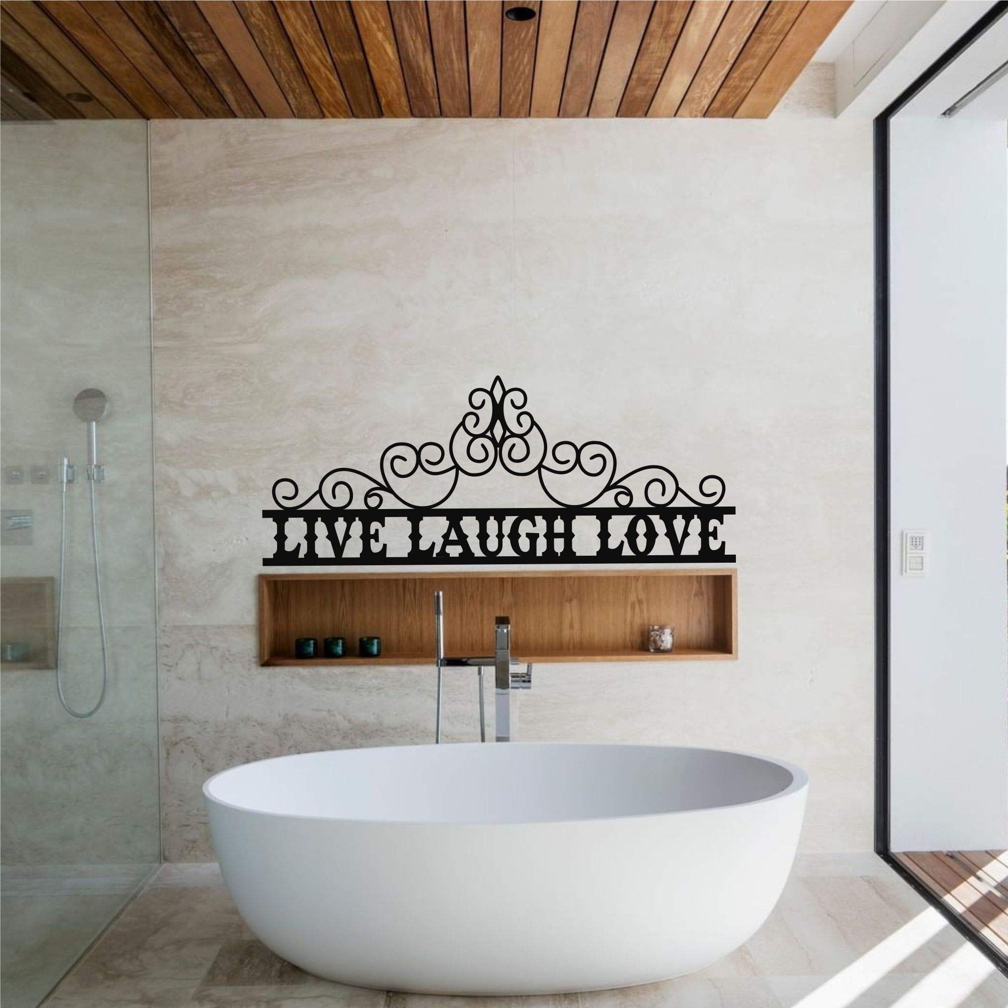 Metal Wall Decor - Over Bed Sign, Bedroom & Bathroom Wall Art, Above Door Sign - Live Laugh Love Home Decoration (47
