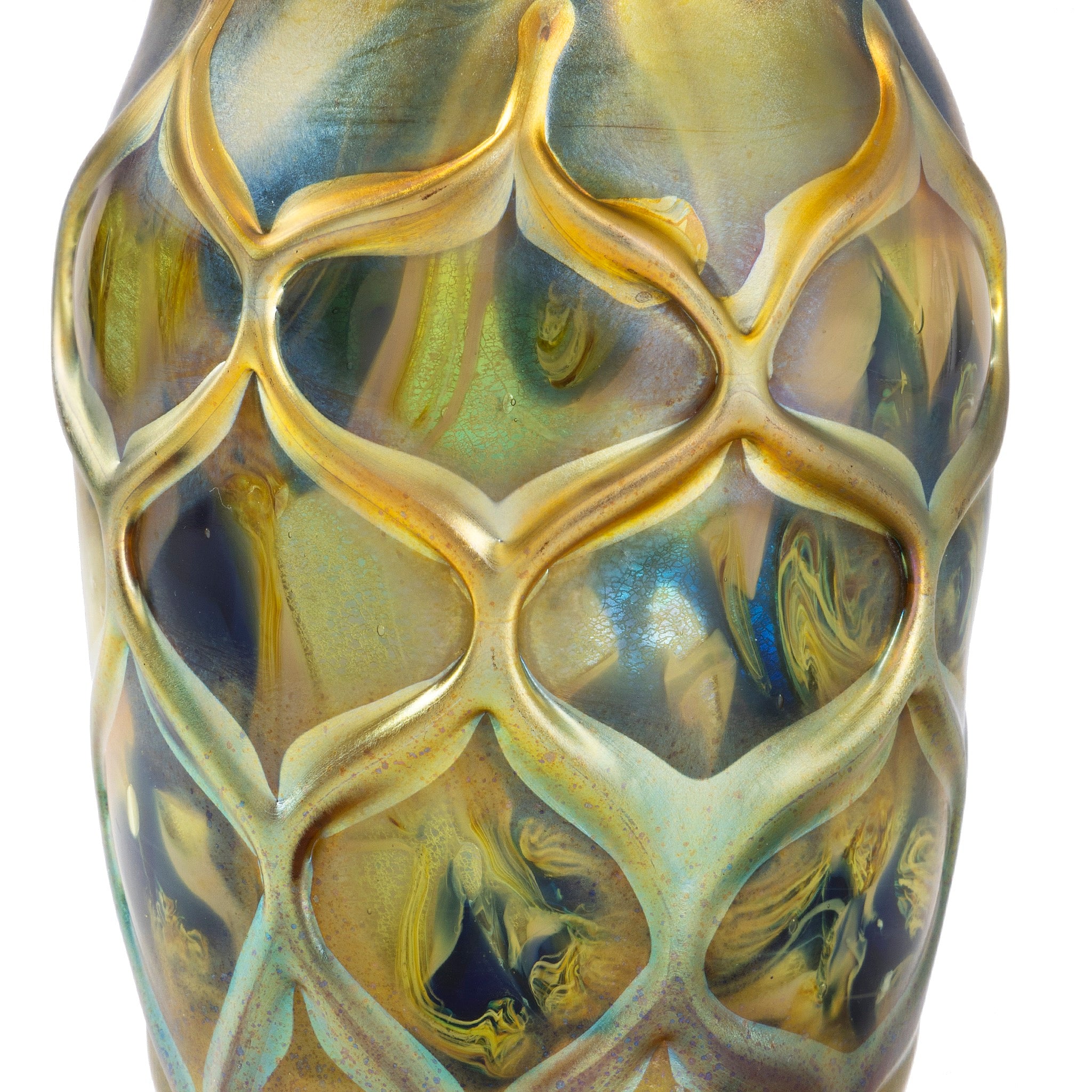 Tiffany Studios New York Decorated Beehive Paperweight Vase - Antique Glass Art for Home Decor, Office Desk & Collectible Display