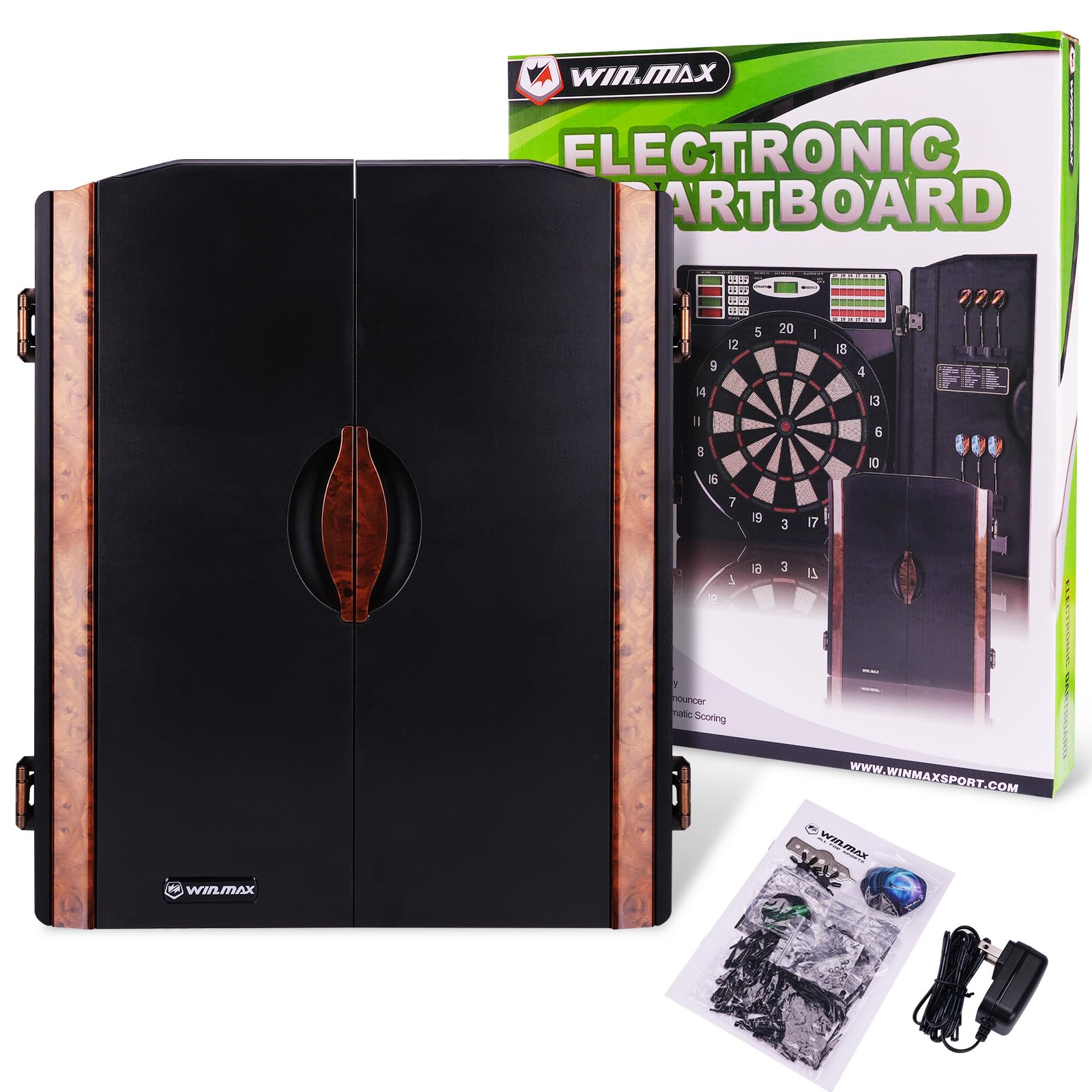 Electronic Dart Board LED Digital Dartboard Set with Cabinet - 12 Soft Tip Darts for Adults | Perfect for Game Rooms, Bars, and Home Entertainment
