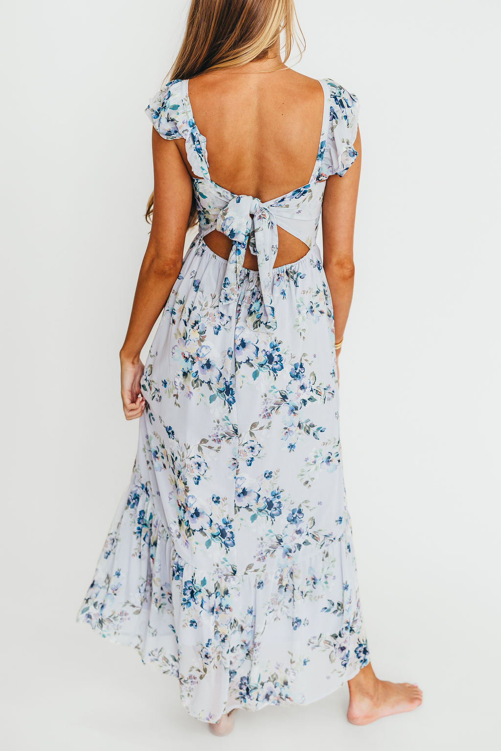 Elegant Purple Hazel Open Tie Back Maxi Dress for Women | Summer Beach Wedding Party Dress | Perfect for Vacations, Date Nights & Special Occasions