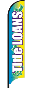 Custom Feather Flag Banner for Title Loans - Lightweight & Durable Advertising Flag for Outdoor/Indoor Business Promotion, Car Dealerships & Loan Offices