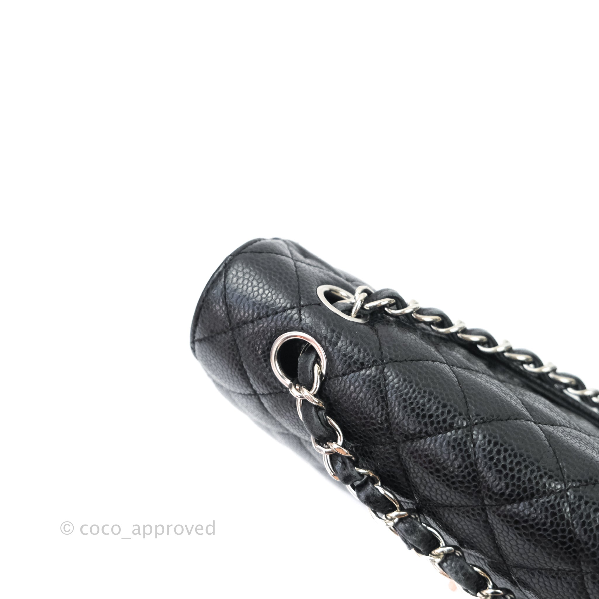 Chanel Classic M/L Medium Double Flap Bag Black Caviar Leather with Silver Hardware - Luxury Designer Handbag for Women, Perfect for Work, Evening Events & Special Occasions