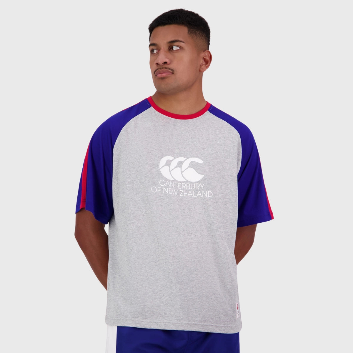 Canterbury Men's Legends Short Sleeve T-Shirt - Grey & Navy - Comfortable Cotton Tee for Casual Wear, Sports & Everyday Use