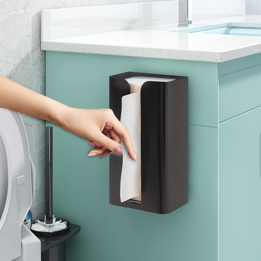 Stainless Steel Wall Mounted Tissue Box Dispenser - Paper Towel Holder for Bathroom, Kitchen & Office - Space Saving Home Organization Solution