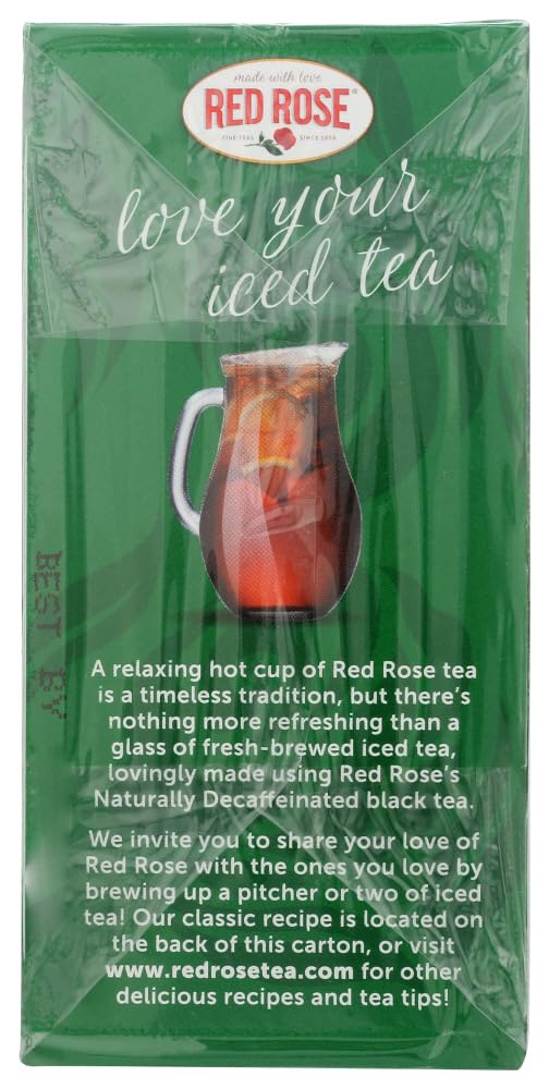 Organic Red Rose Naturally Decaffeinated Tea Bags - 48 Count (Pack of 12) | Herbal Relaxation Tea for Evening, Stress Relief & Better Sleep | Perfect for Home, Office & Gifts
