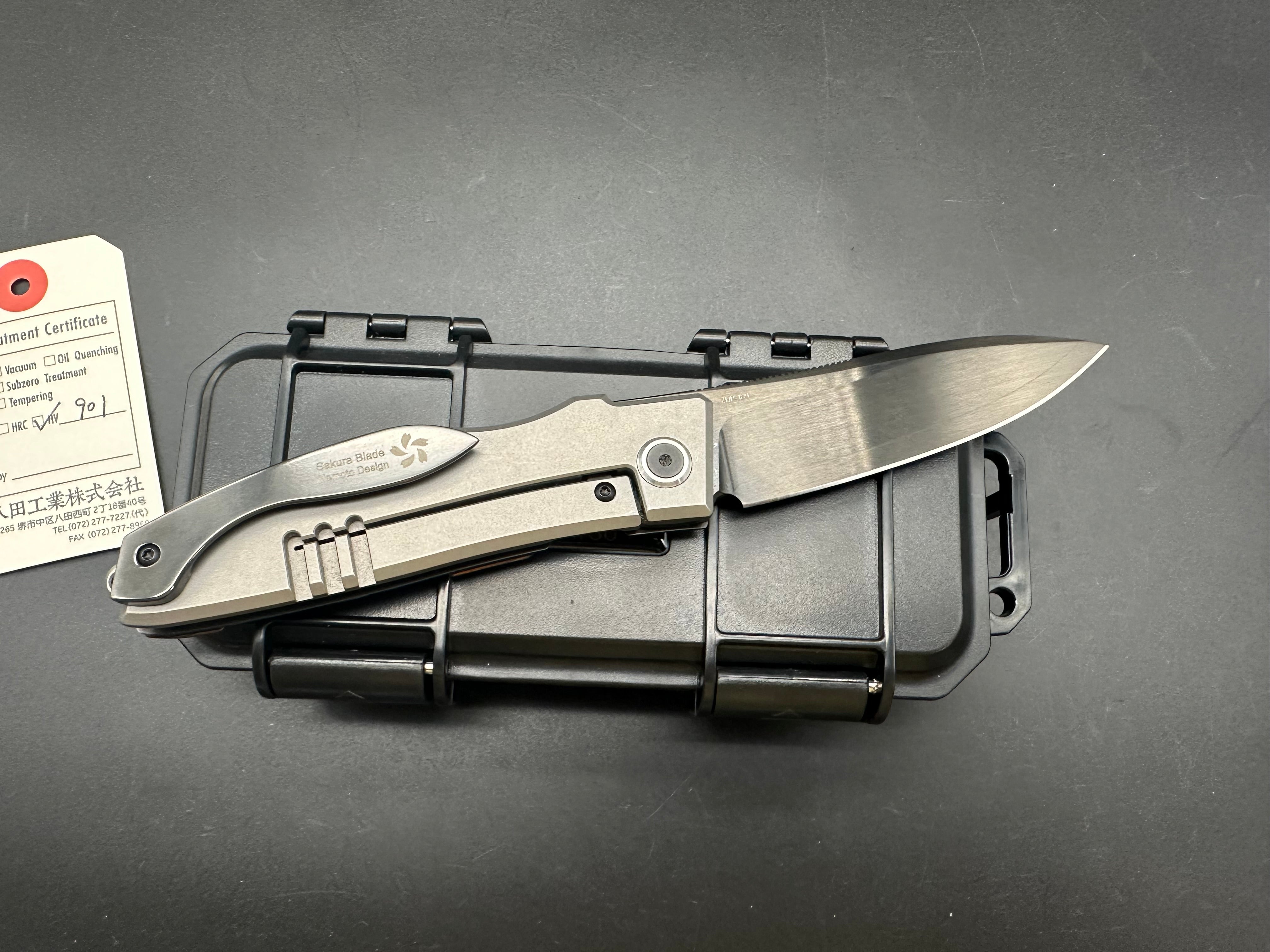 Premium KATSU KS T1 Folding Knife - Zirconium & Titanium Alloy Handle with Timascus Overlay, DLC Coated ZDP-189 Super Steel Blade - EDC, Outdoor, Camping & Survival Tool