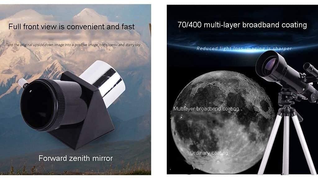 70mm Portable Refractor Telescope for Astronomy Beginners - Travel Telescope with Tripod & Carrying Bag | Perfect for Stargazing, Camping, and Outdoor Adventures