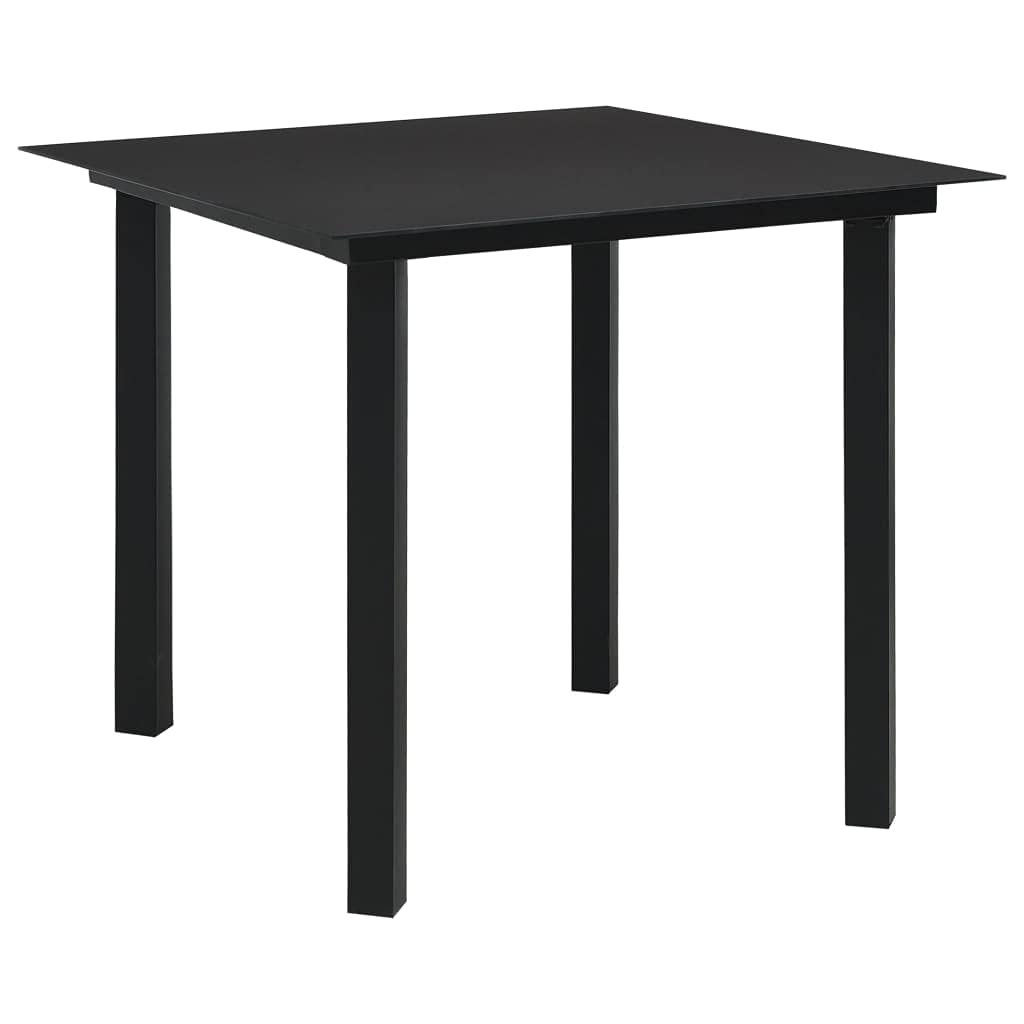 Outdoor Bistro Table 31.5 Inch Square - Steel and Glass Patio Dining Table for Garden, Backyard, Balcony | Weather-Resistant Outdoor Furniture for Dining, Entertaining & Relaxation