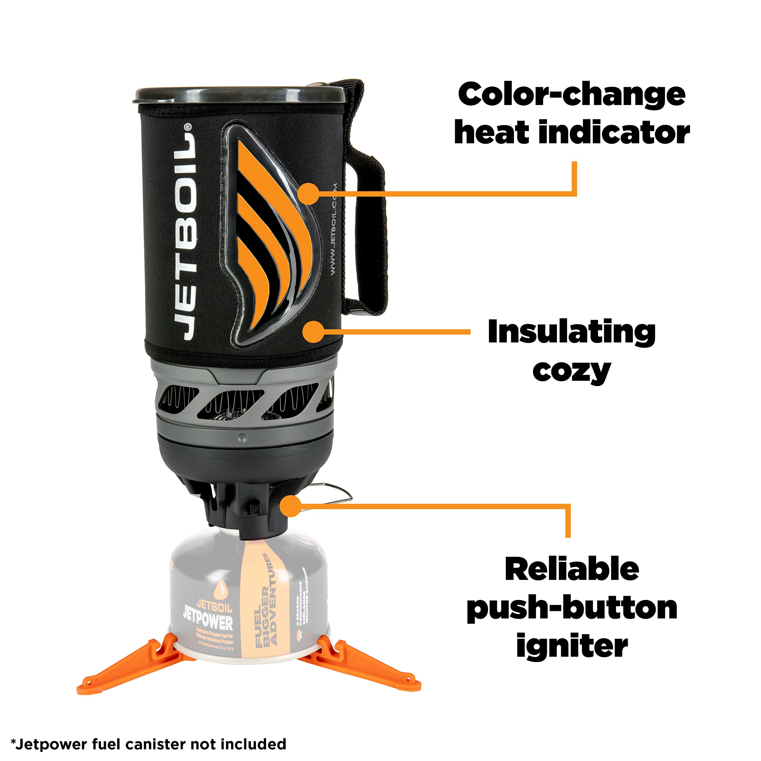 Jetboil Flash Java Kit - Portable Camping Stove & Backpacking Cooking System with Silicone French Press Coffee Maker - Perfect for Outdoor Adventures, Hiking & Travel