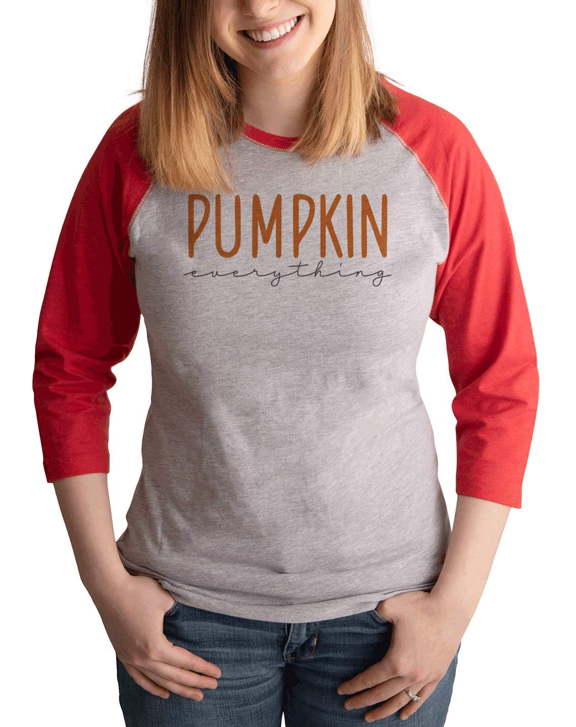 7 ate 9 Apparel Women's Pumpkin Everything Shirt | Fall Fashion T-Shirt | Cute Halloween & Thanksgiving Outfit for Women | Perfect for Autumn Parties, Pumpkin Patch Visits & Cozy Seasonal Style