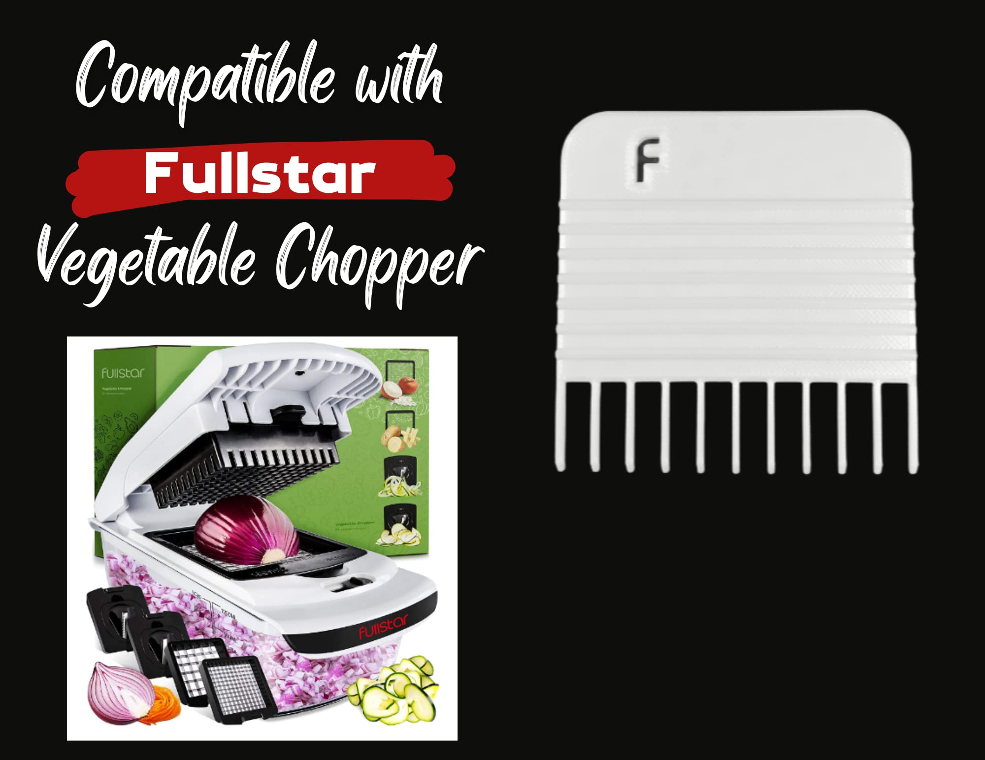 3D Printed Cleaning Tool Rake for Fullstar Vegetable Chopper - 2 Pack Kitchen Gadget for Easy Food Prep & Cleaning | Perfect for Chopping Vegetables, Fruits, and Meal Prep Accessories
