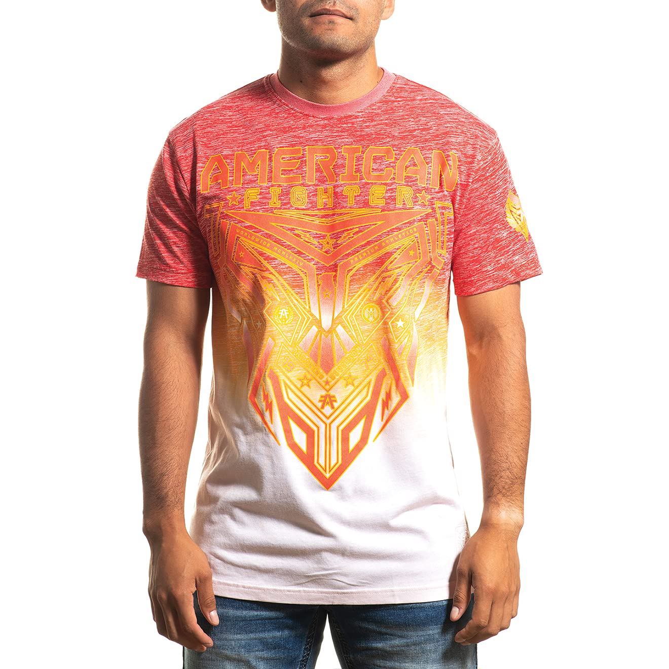 American Fighter Men's Sublimated Graphic T-Shirt - Breathable Short Sleeve Tee for Gym, Workout & Casual Wear | Moisture Wicking Active Shirt
