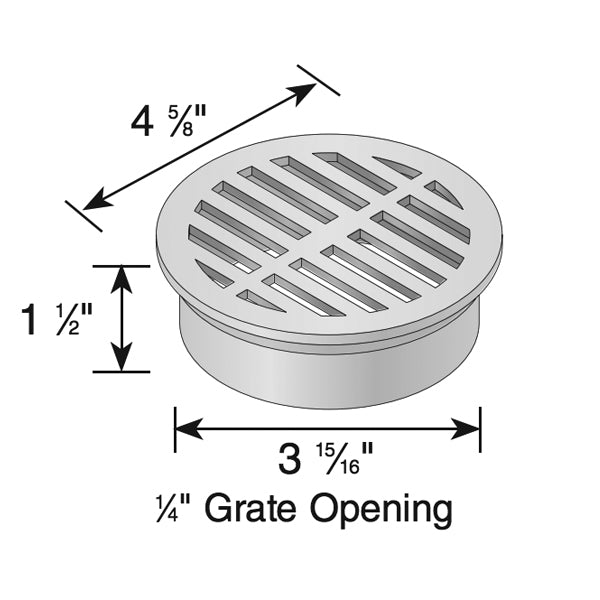 NDS 12 4 Round Grate Gray - Durable Drainage Grate for Landscaping, Gardens & Outdoor Use