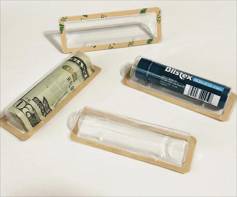 20PCS Clear Plastic Dome Money Card Holders with Adhesive Tape - DIY Lip Balm Pouch, Chapstick Holder & Custom Gift Card Wallets for Thanksgiving Gifts (Perfect for Party Favors, Wedding Invitations & Small Gift Packaging)