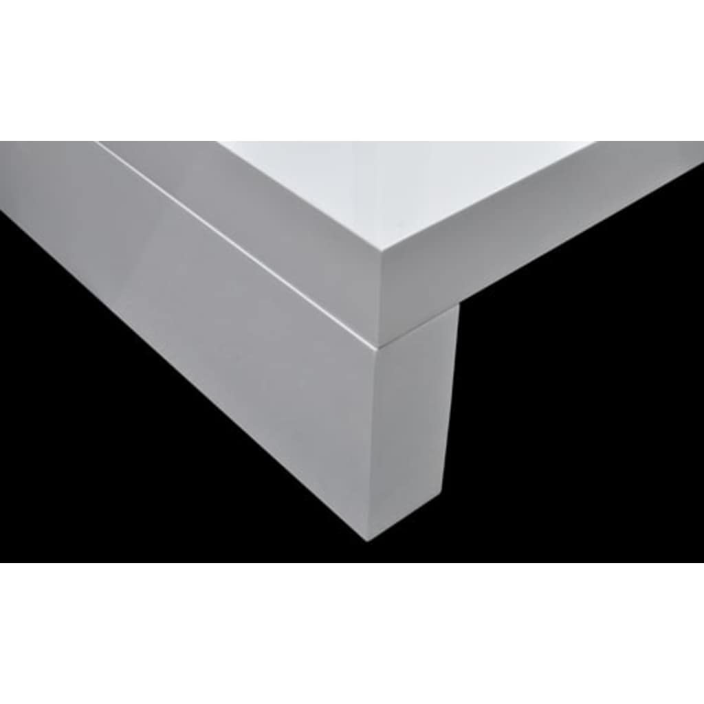 Modern White Glass Top Coffee Table - SKM Contemporary Living Room Furniture for Small Spaces, Apartments & Home Decor