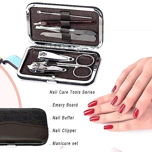 Professional 7-in-1 Stainless Steel Manicure & Pedicure Kit - Nail Clippers, Cuticle Plier, Nail Art Tools Set for Kids & Adults - Perfect for Home Salon, Travel & Gift Giving