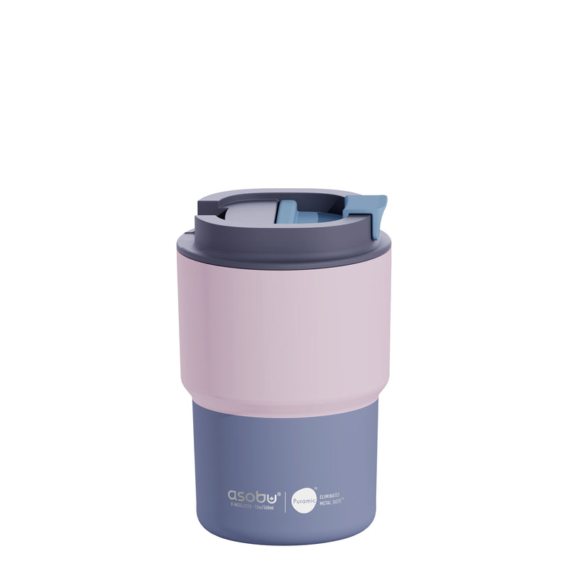 Asobu Puramic Ceramic Lined Coffee Travel Mug - 12oz/360ml Insulated Pink Tumbler for Hot & Cold Drinks | Perfect for Commuting, Office & Outdoor Adventures