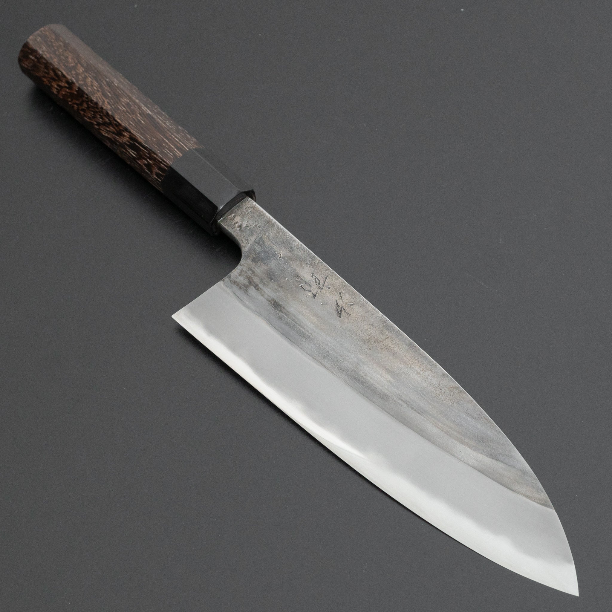 Premium Jiro Tsuchime Wa Santoku Knife 180mm - Japanese High Carbon Steel Blade with Taihei Tagayasan Wood Handle (#628) - Perfect for Sushi, Vegetables & Meat Cutting
