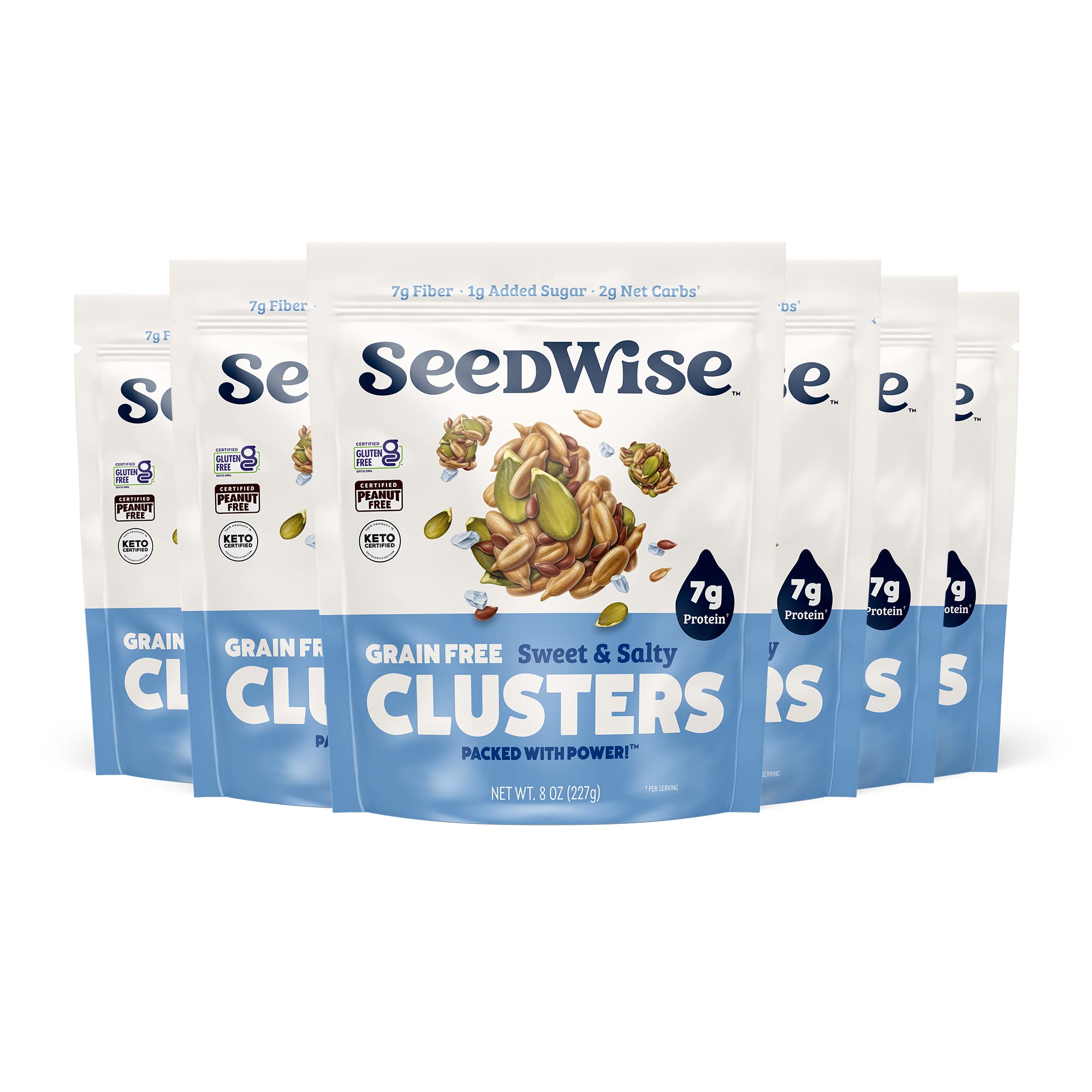 Ozery Bakery Super Seed Crunch Clusters - Sweet & Salty Healthy Snack, Plant-Based, Vegan, Keto-Friendly, Gluten-Free, Non-GMO, 5.3oz (6-Pack) | Perfect for On-The-Go, Office Snacks & Post-Workout Energy Boost