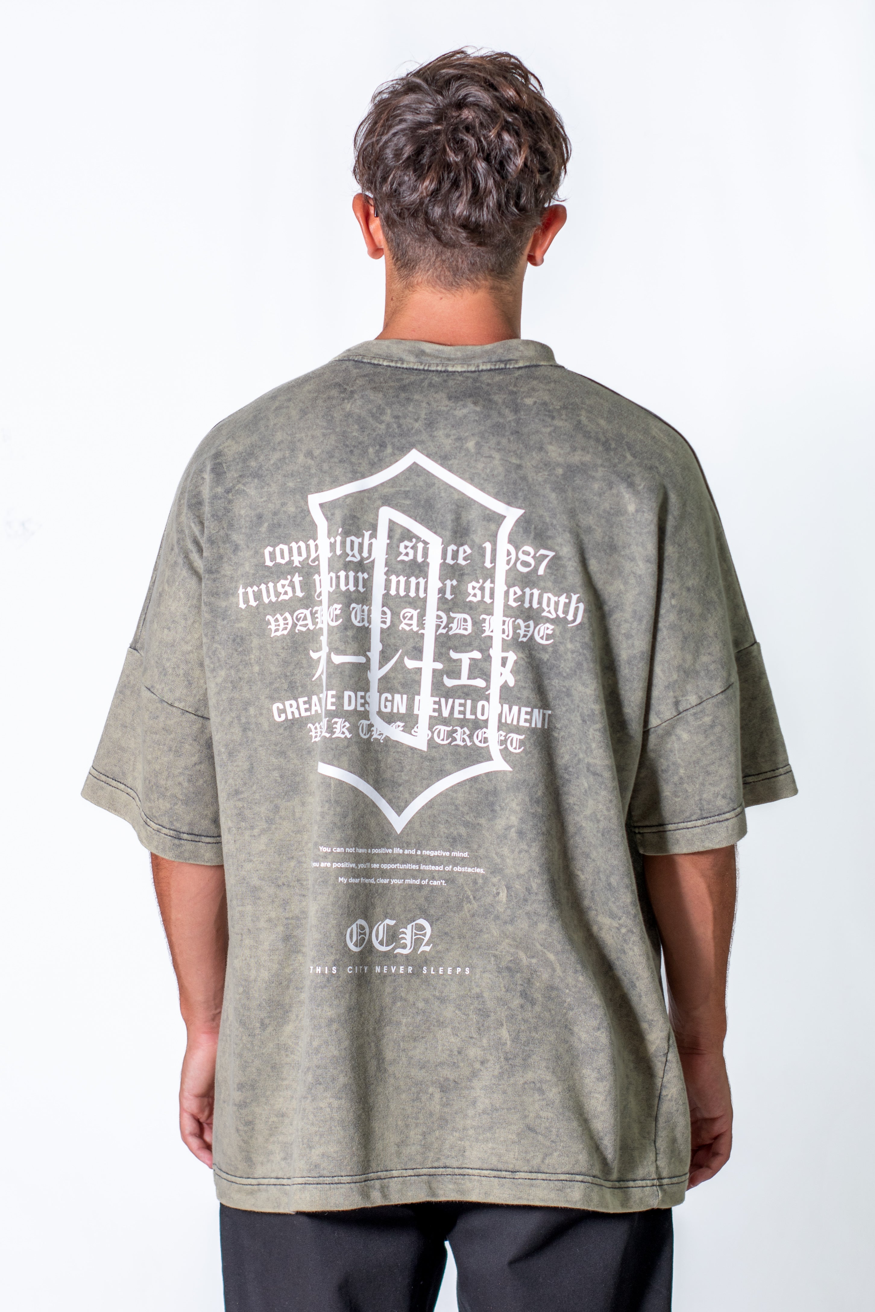 Ocn H Acid Process Green T-Shirt for Men & Women | Eco-Friendly Dyeing | Casual & Streetwear Fashion | Perfect for Everyday Wear, Outdoor Activities & Sustainable Fashion Lovers