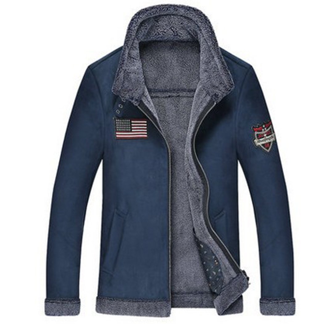 Vintage Men's Suede Leather Sherpa-Lined Flight Jacket with Fur Collar - Warm Winter Coat for Outdoor Activities, Casual Wear & Travel