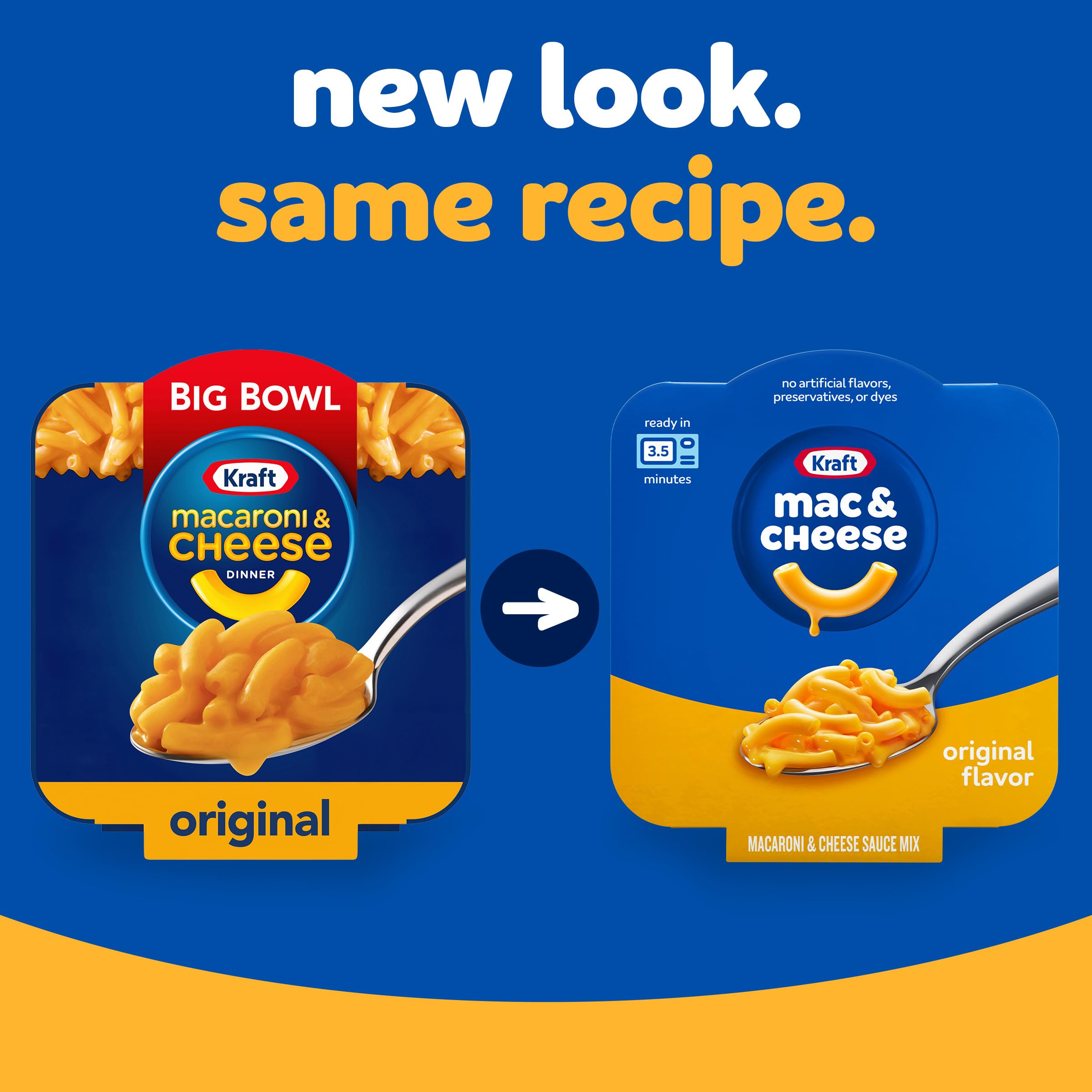 Kraft Original Mac & Cheese Dinner - Big Bowl 3.5 oz Tray | Easy Microwave Meal for Quick Lunches & Busy Weeknights