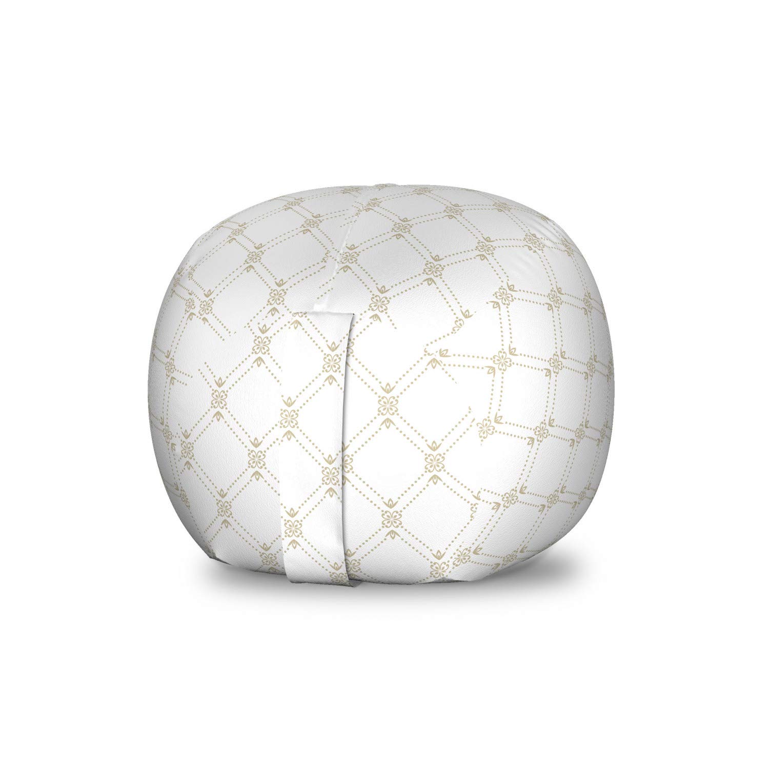 Ambesonne Trellis Storage Toy Bag Chair - Victorian Inspired Floral Dot Pattern on Plain Background, Washable Stuffed Animal Organizer, Small Size in Dusk & White - Perfect for Kids' Room, Nursery, and Playroom Storage