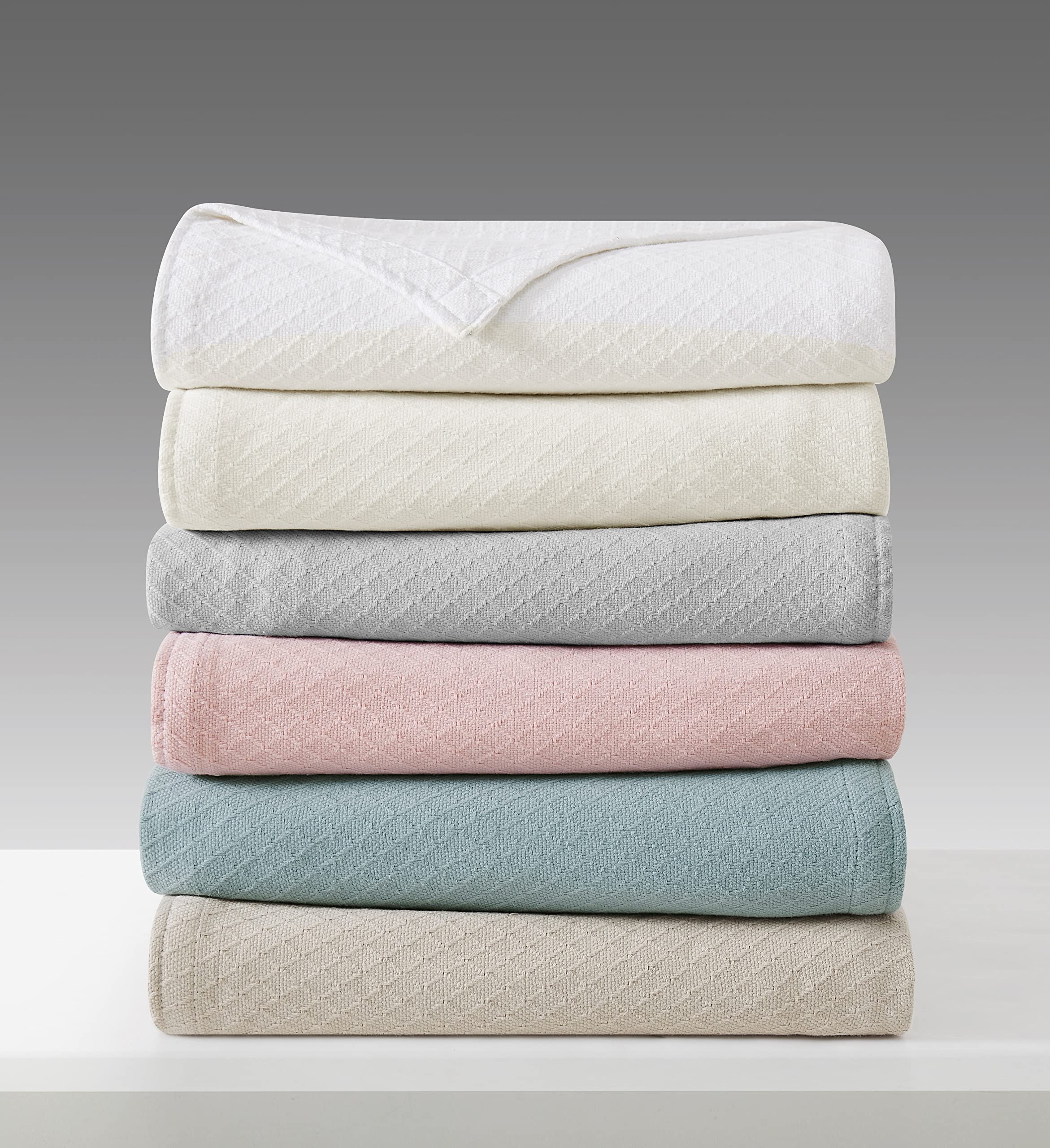 Premium Woven Cotton Blanket - King Size Soft Beige Throw for Bed, Sofa & Travel - Charisma Deluxe Collection
