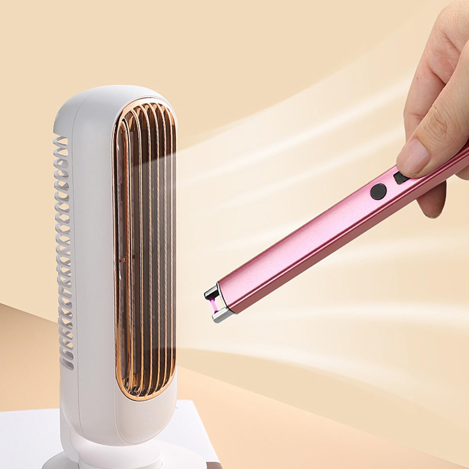 USB Rechargeable Arc Lighter for Candles, Camping & Kitchen - Rose Gold
