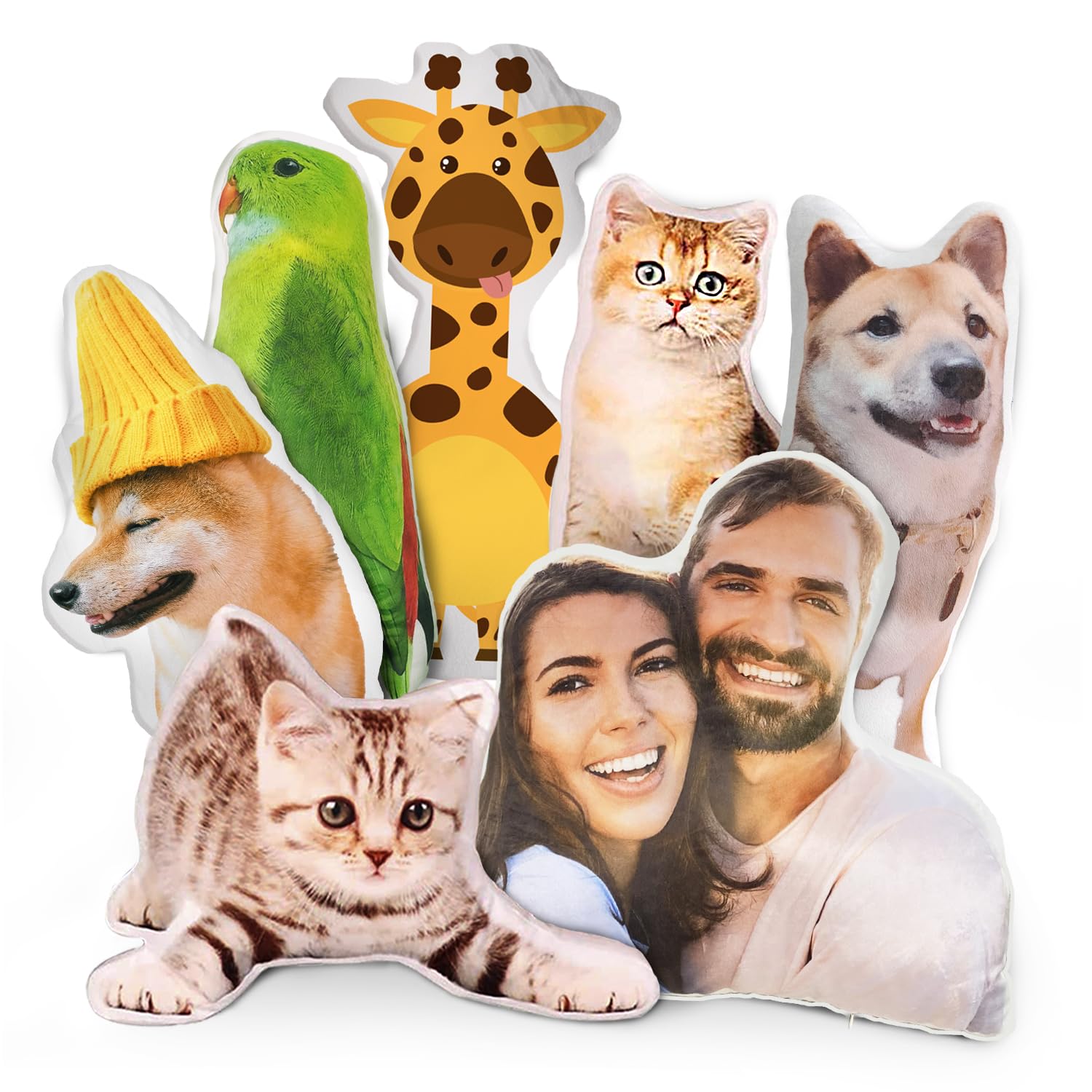 Custom Pet Pillow with Photo - Personalized Dog & Cat Face Pillow Gift, Double-Sided Printed Memorial Keepsake (14 Inch) - Perfect for Pet Lovers, Home Decor, and Heartfelt Gifts